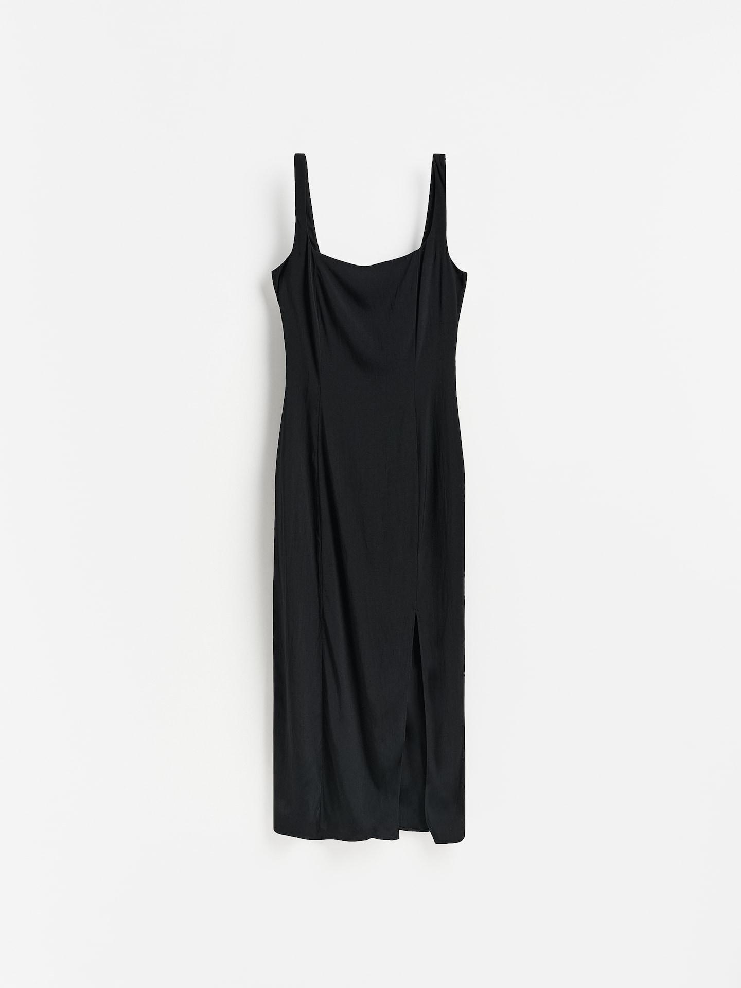 Black Viscose Rich Dress, Black, large image number 3