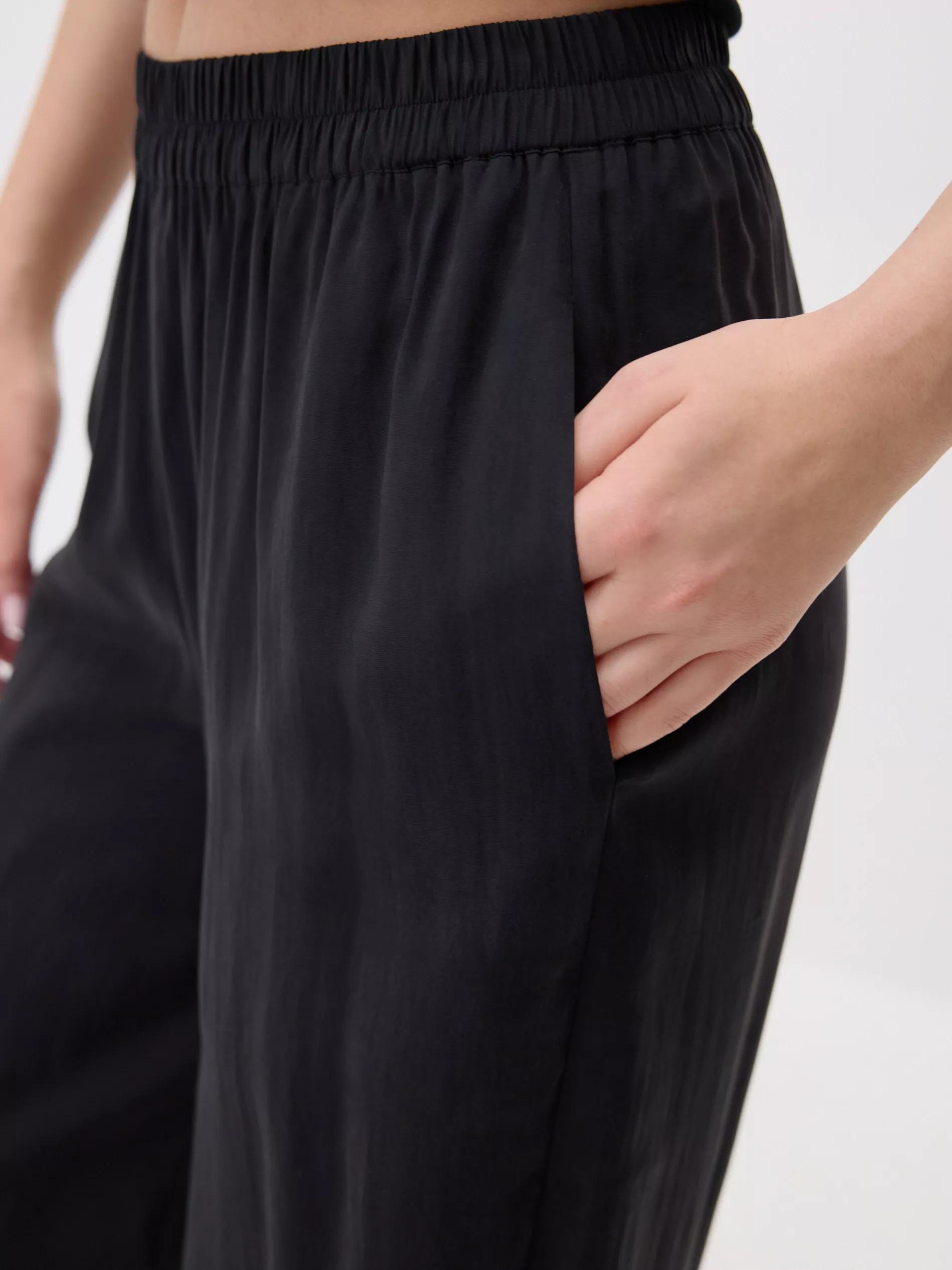 BLACK Wide modal trousers, Black, large image number 1