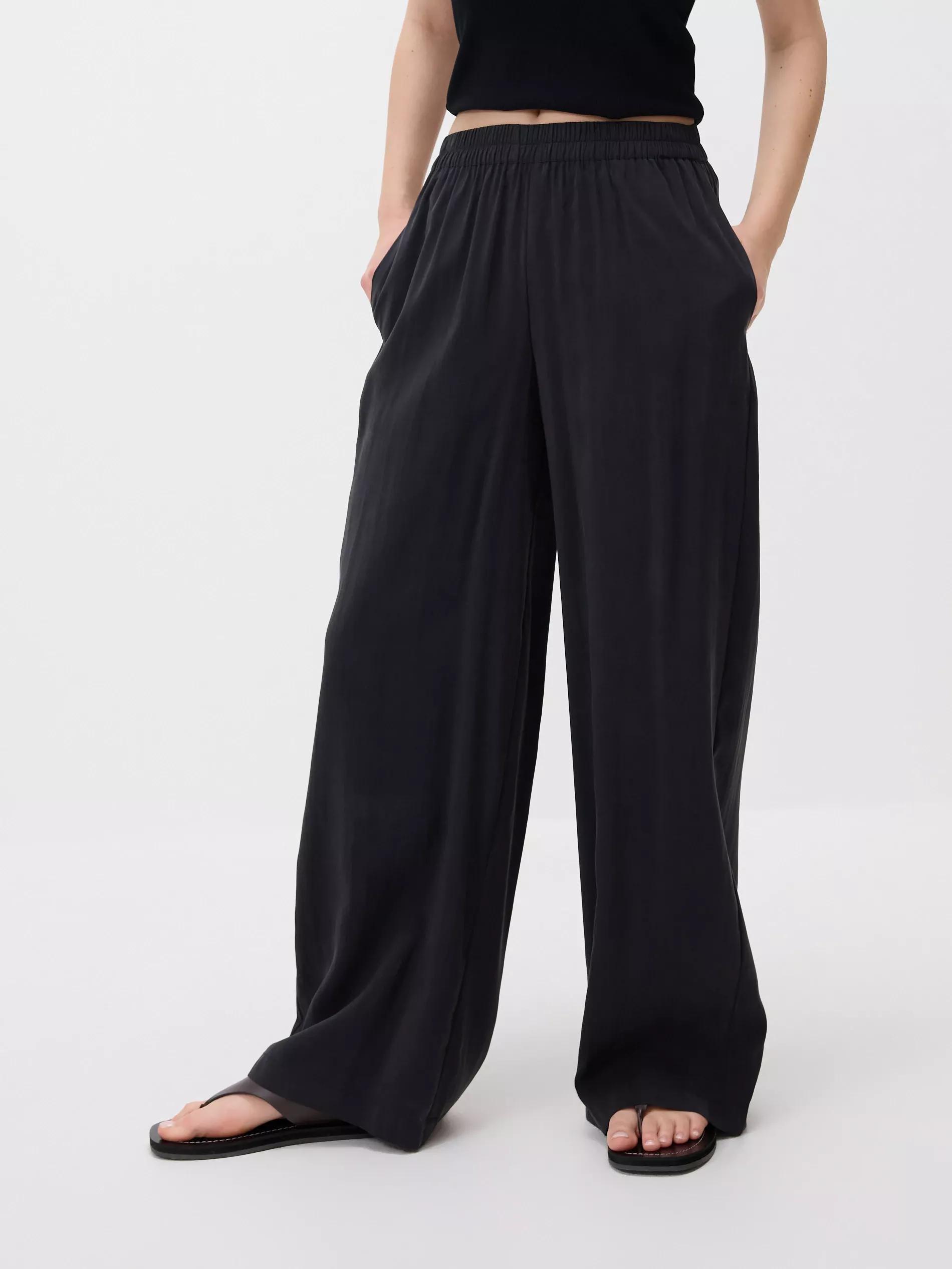 BLACK Wide modal trousers, Black, large image number 2