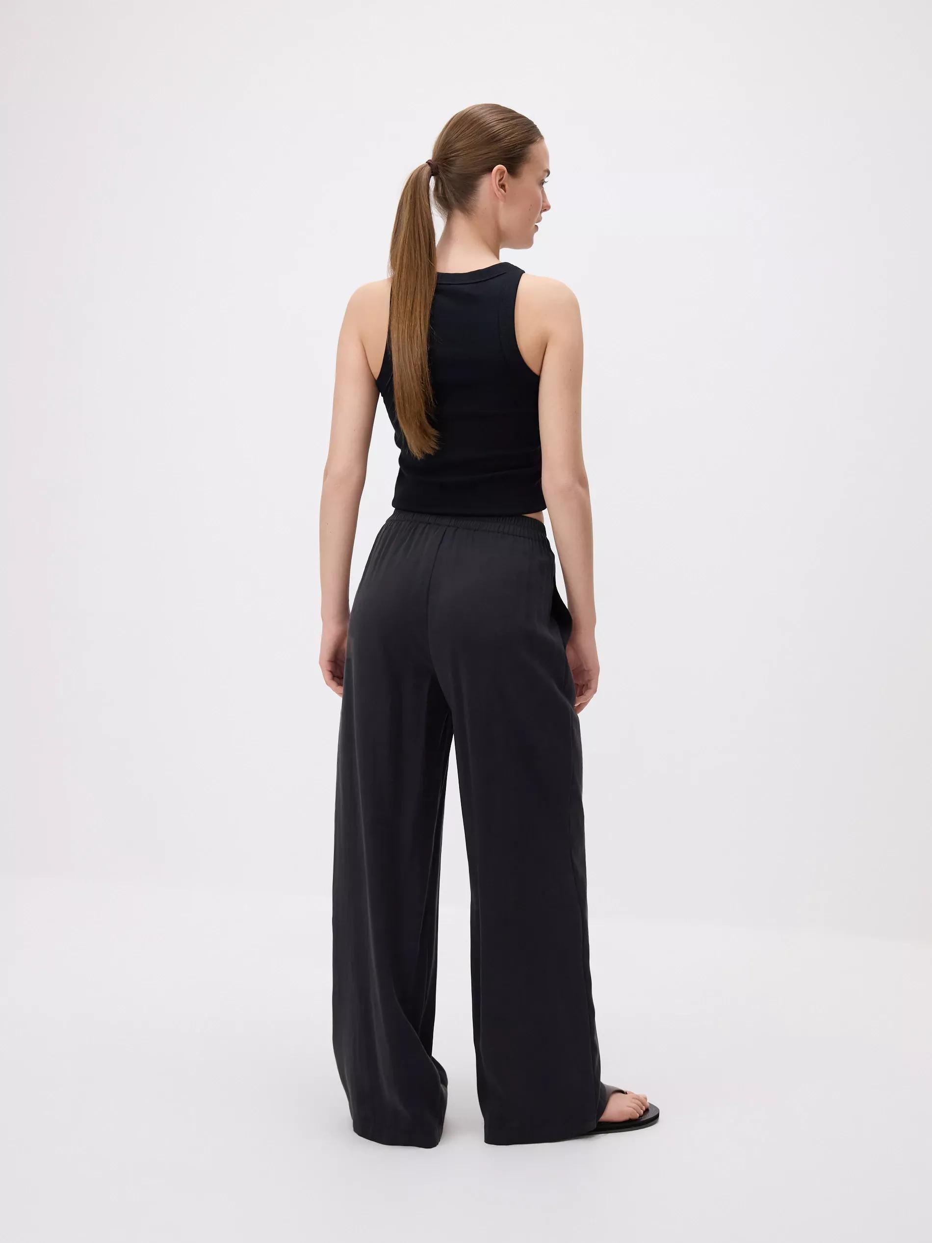 BLACK Wide modal trousers, Black, large image number 3