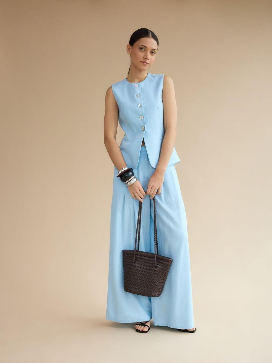 Blue Wide-Leg Pants, , large image number 0