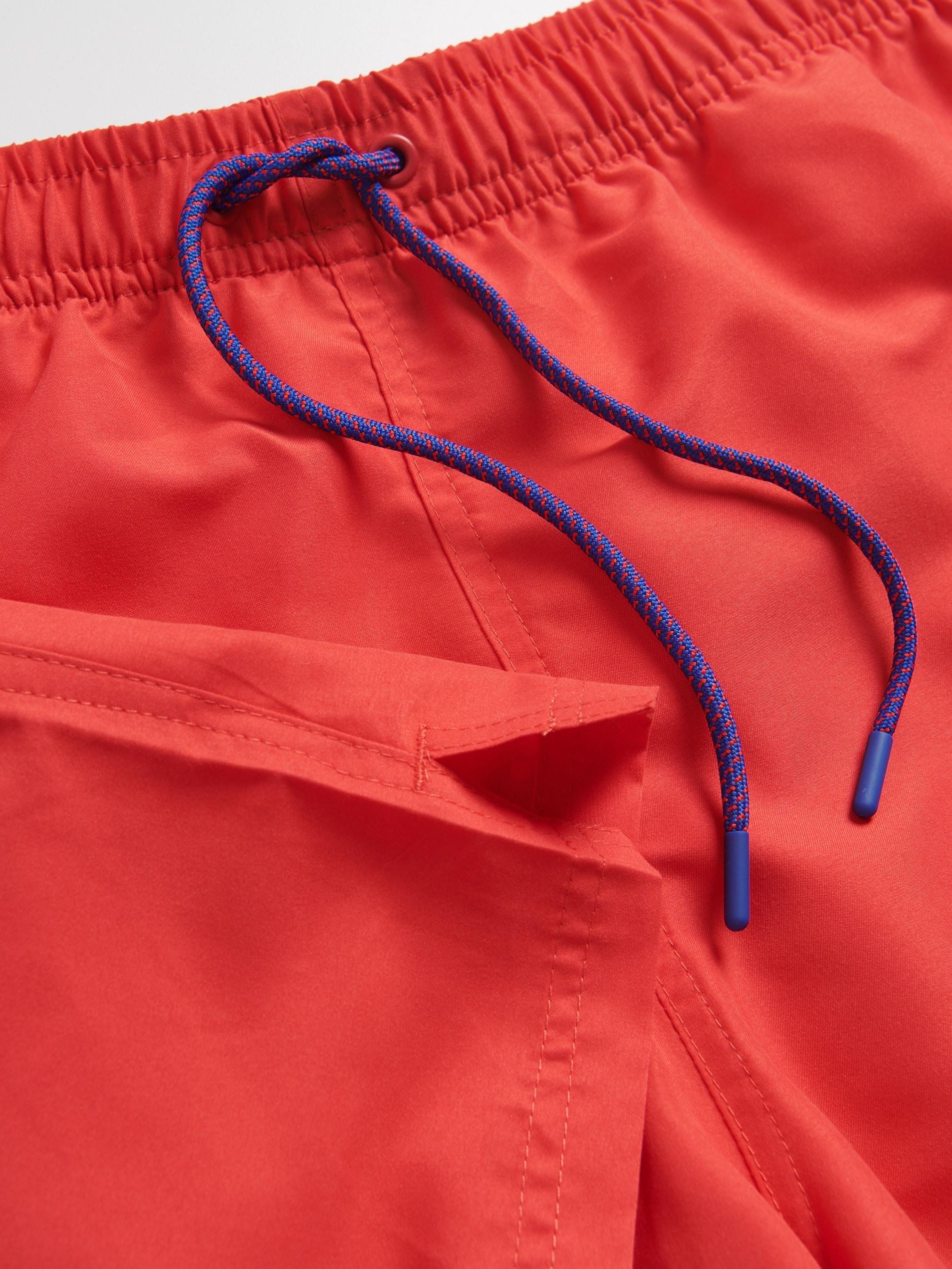 Red Plain Beach Shorts, Red, large image number 1