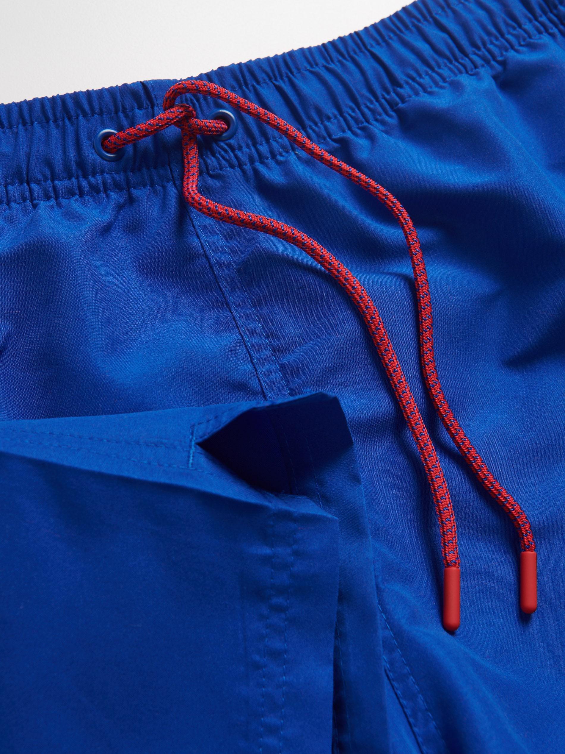 Blue Plain Beach Shorts, Blue, large image number 1