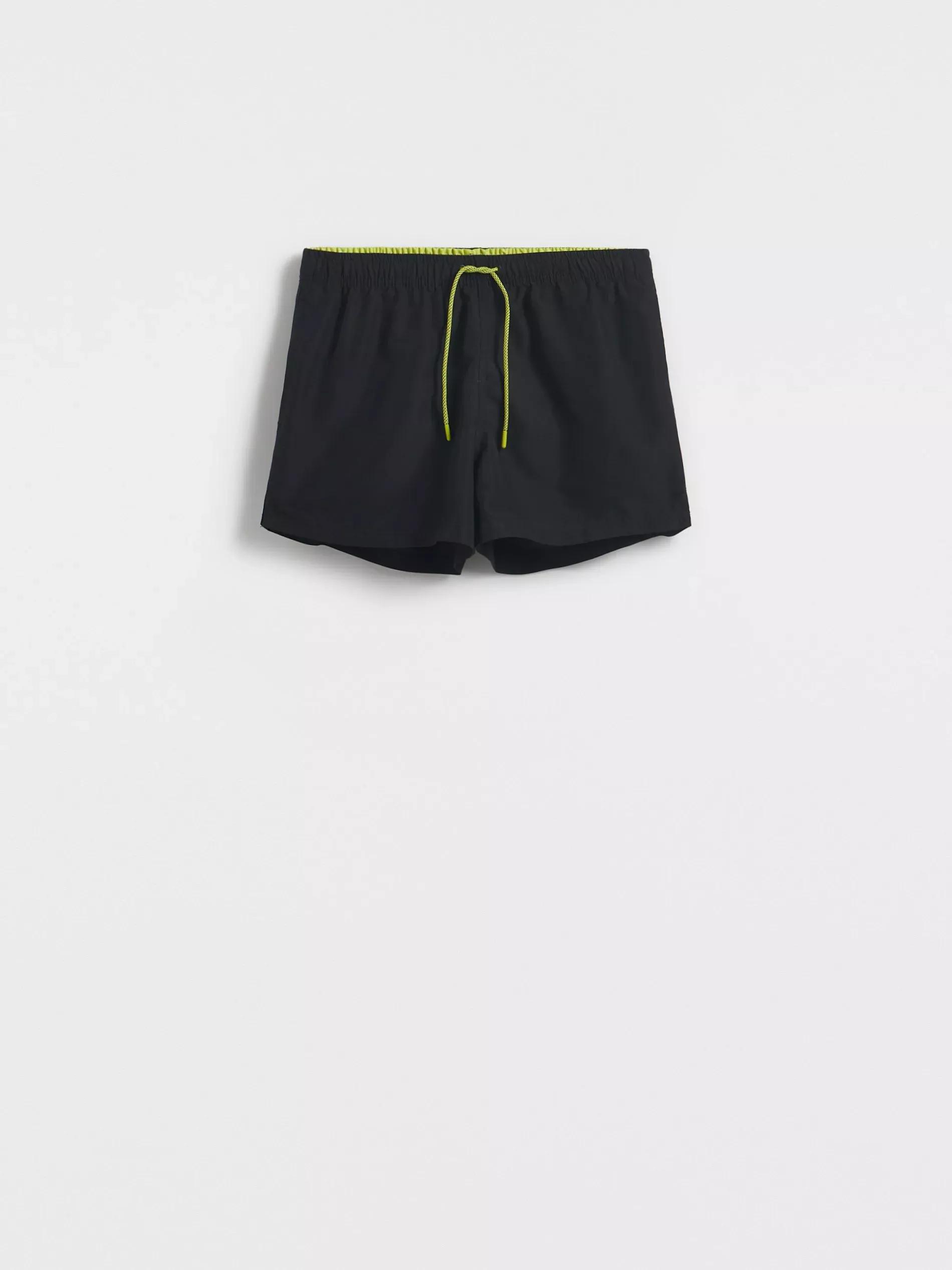 Black Plain Beach Shorts, , medium