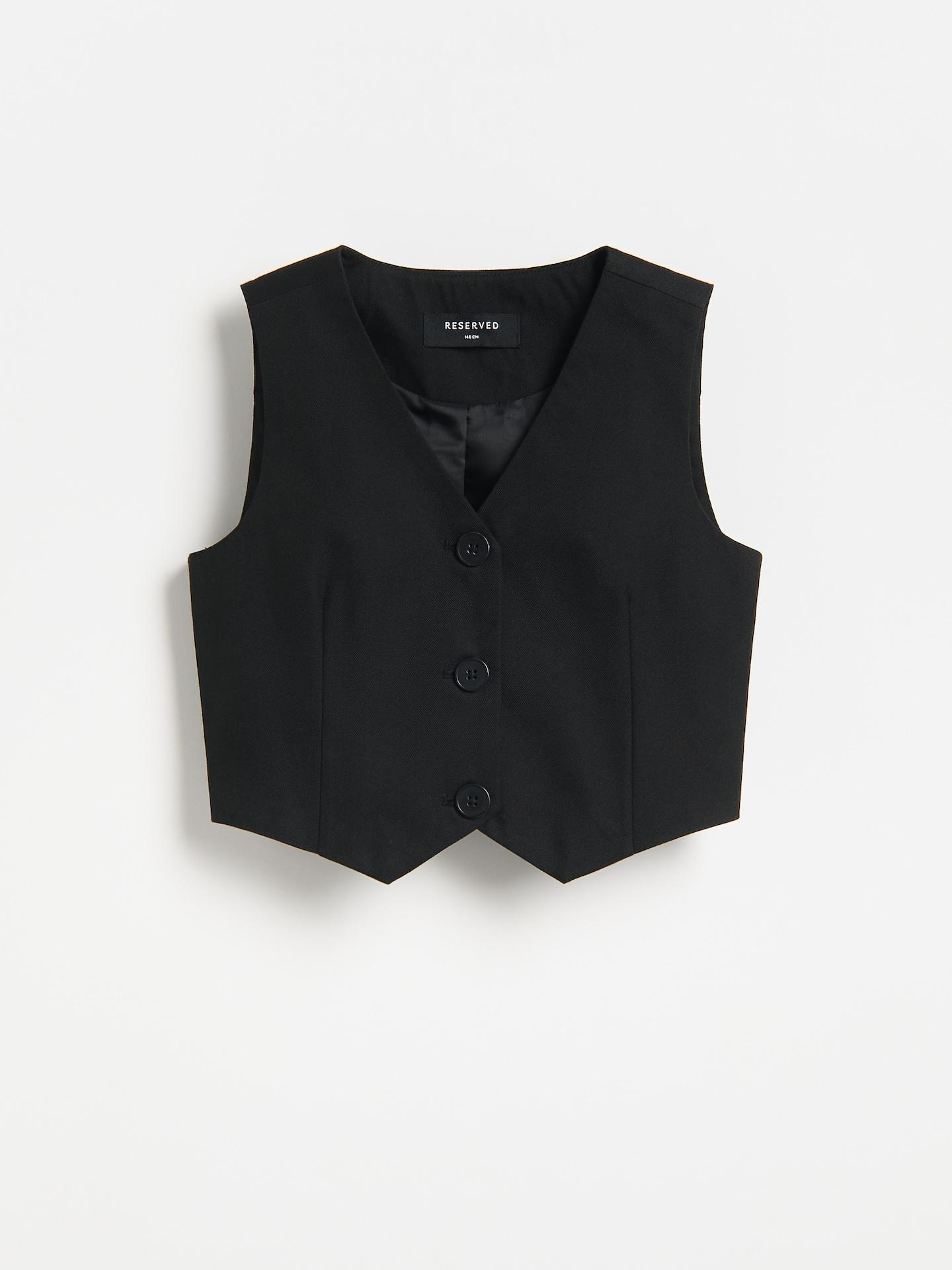Black Suit Vest, Black, medium
