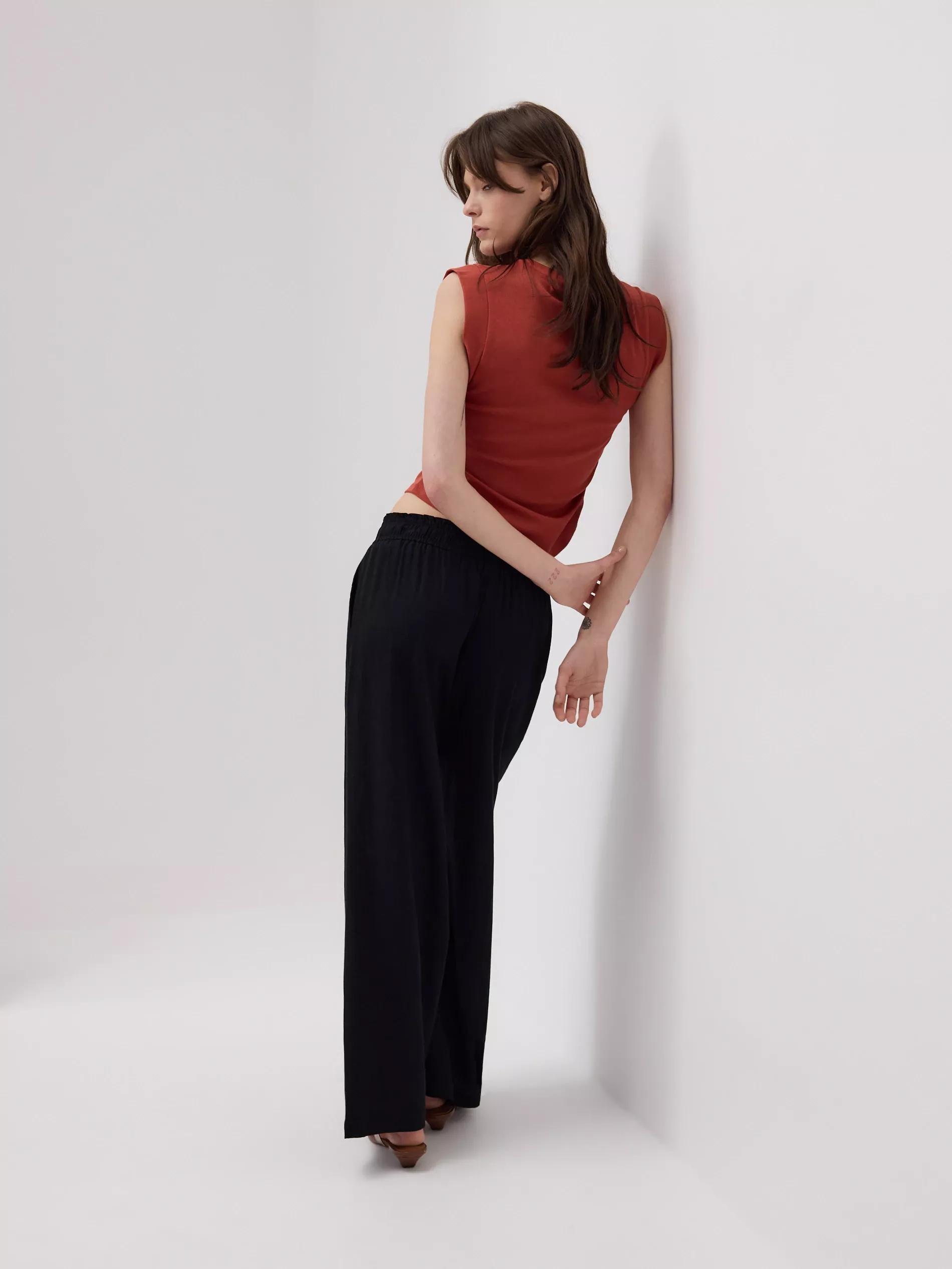 Black Palazzo Trousers, Black, large image number 2