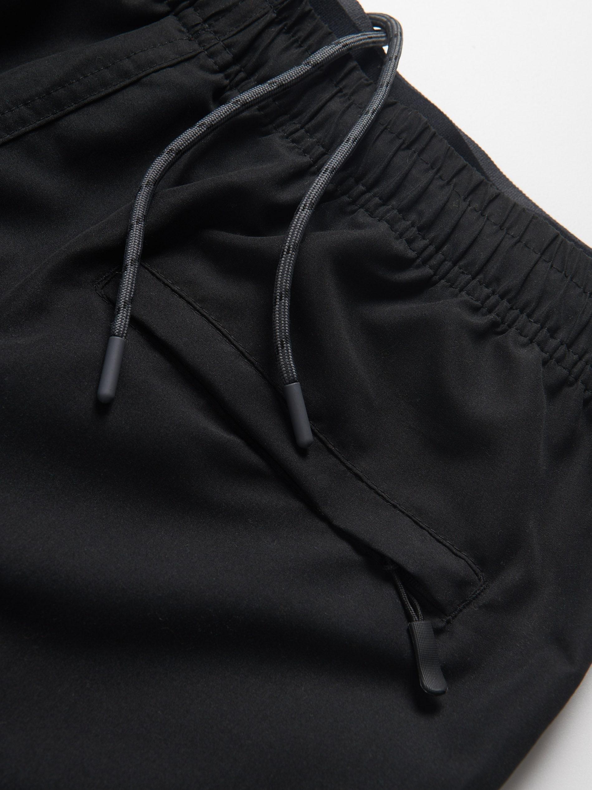 Black Beach Shorts, Black, large image number 1