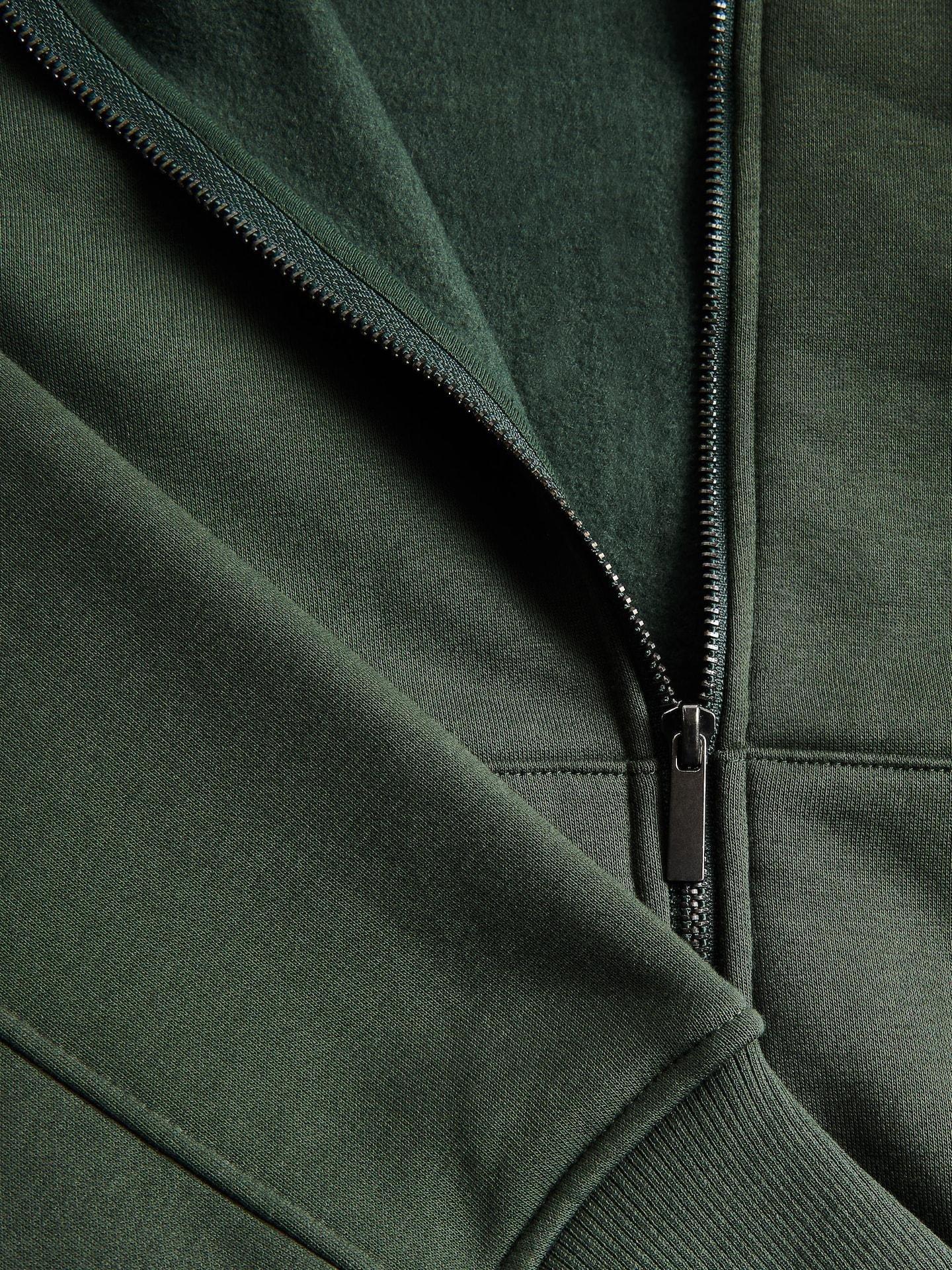 Green Plain Cotton Rich Sweatshirt, Khaki, medium