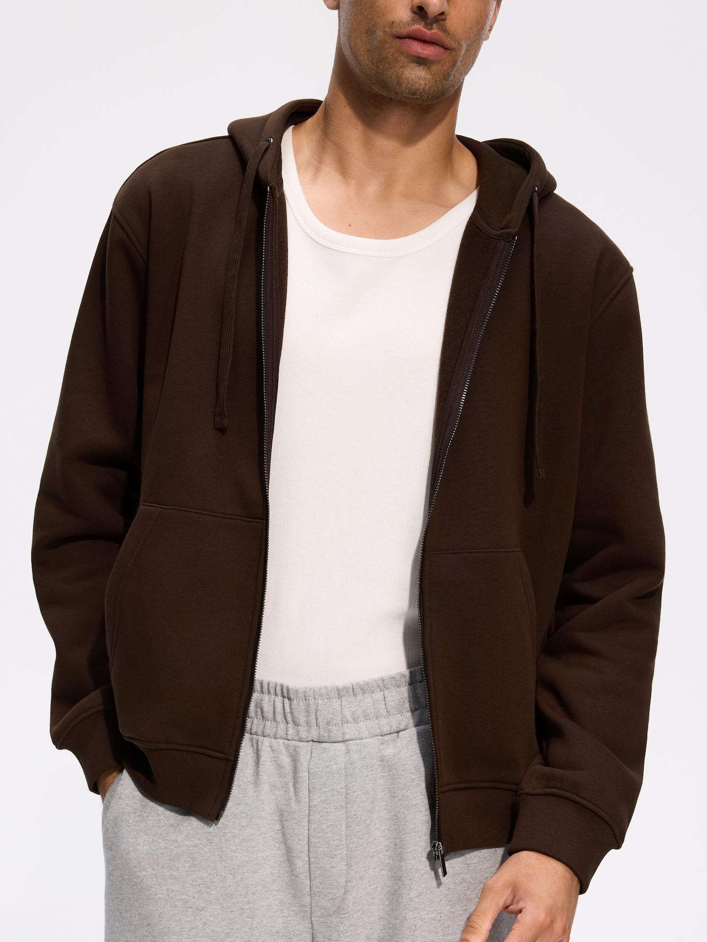 Brown Plain Cotton Rich Sweatshirt, Brown, large image number 0