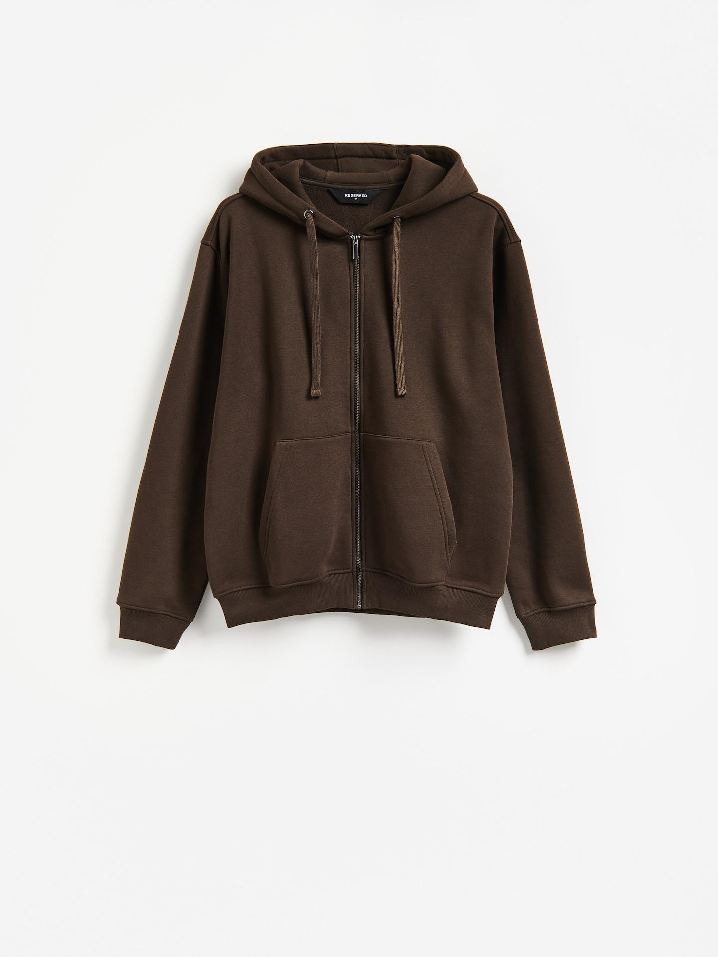 Brown Plain Cotton Rich Sweatshirt, Brown, medium
