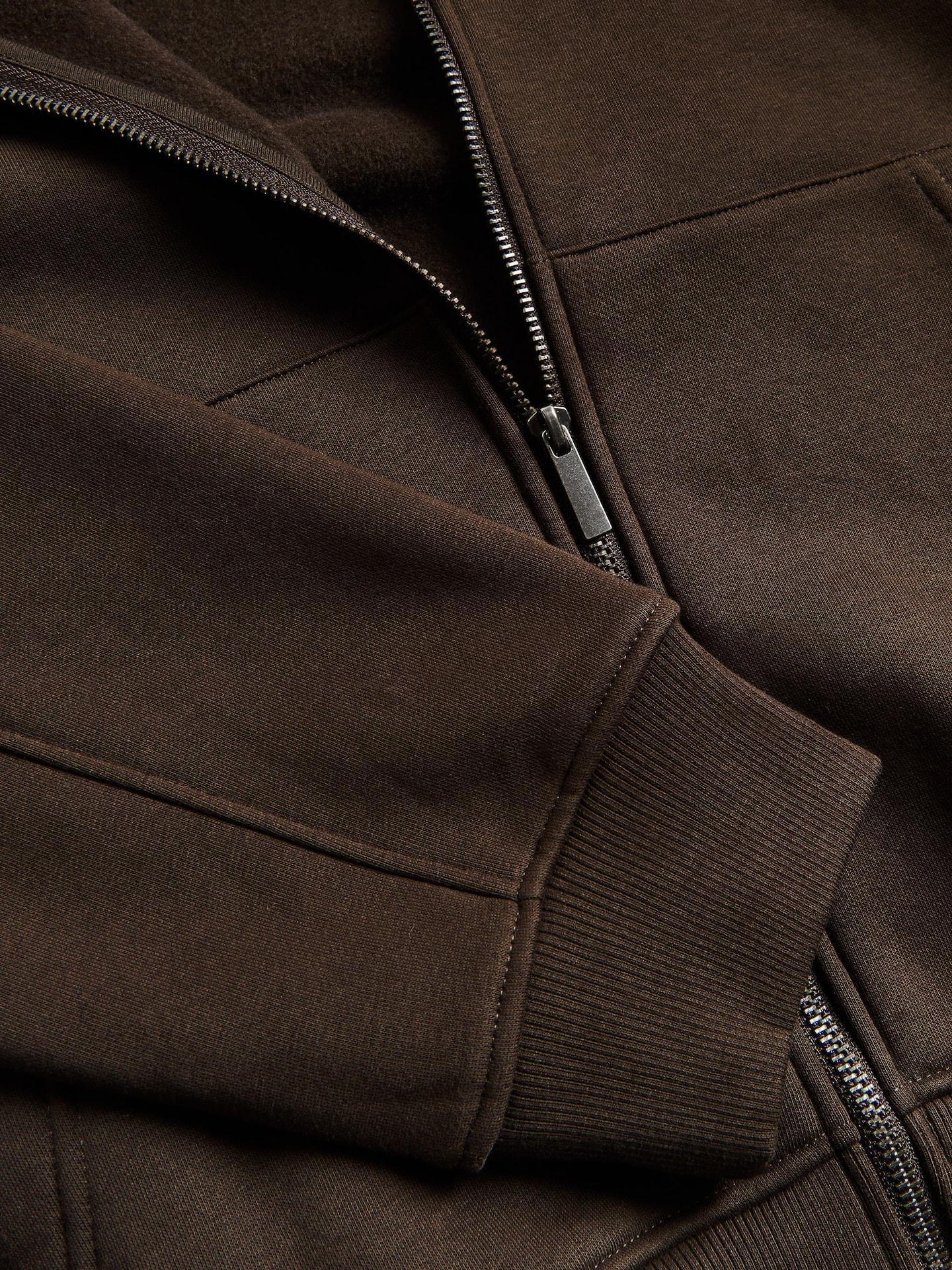 Brown Plain Cotton Rich Sweatshirt, Brown, large image number 2
