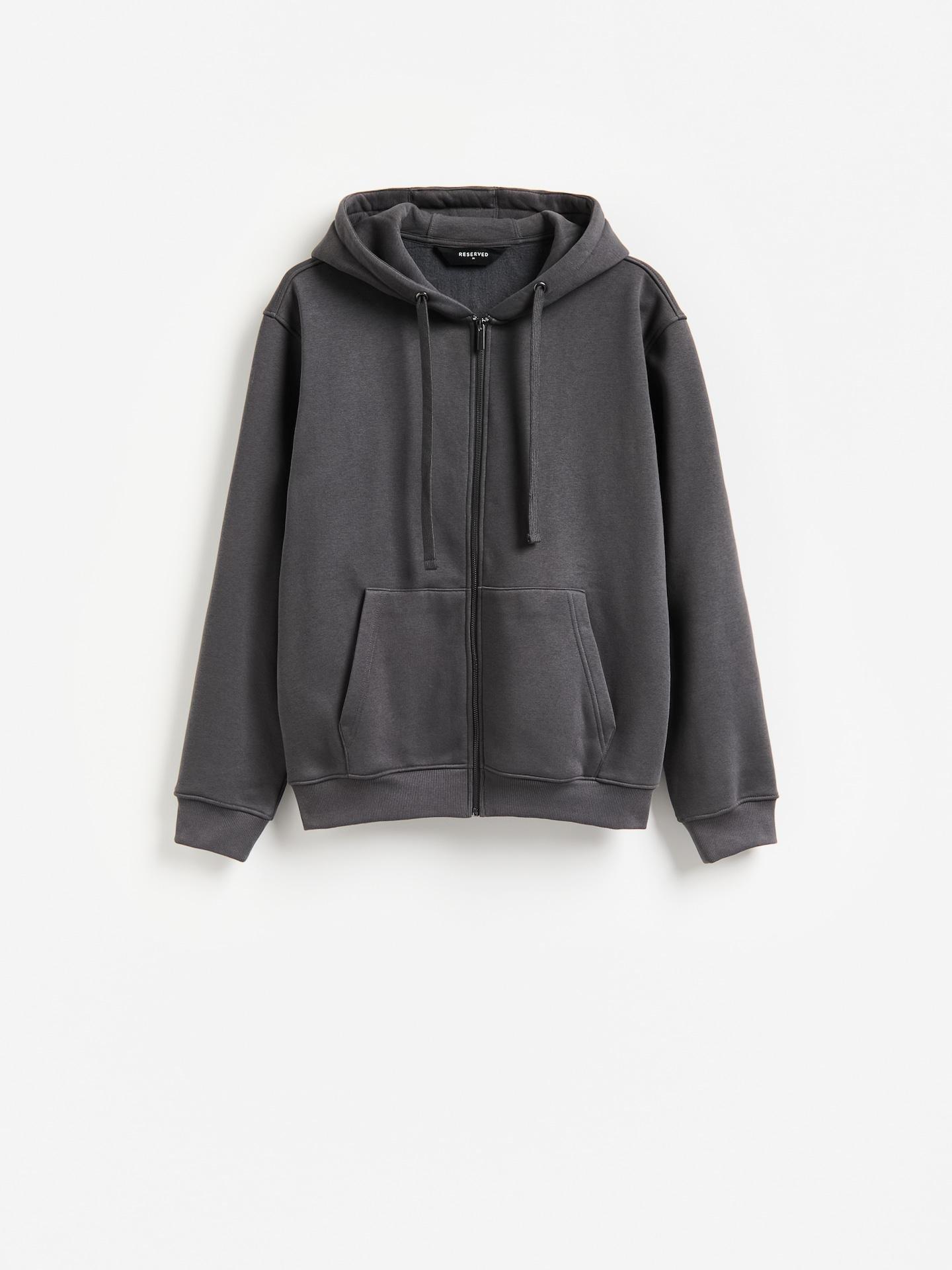Grey Plain Cotton Rich Sweatshirt, Grey, medium