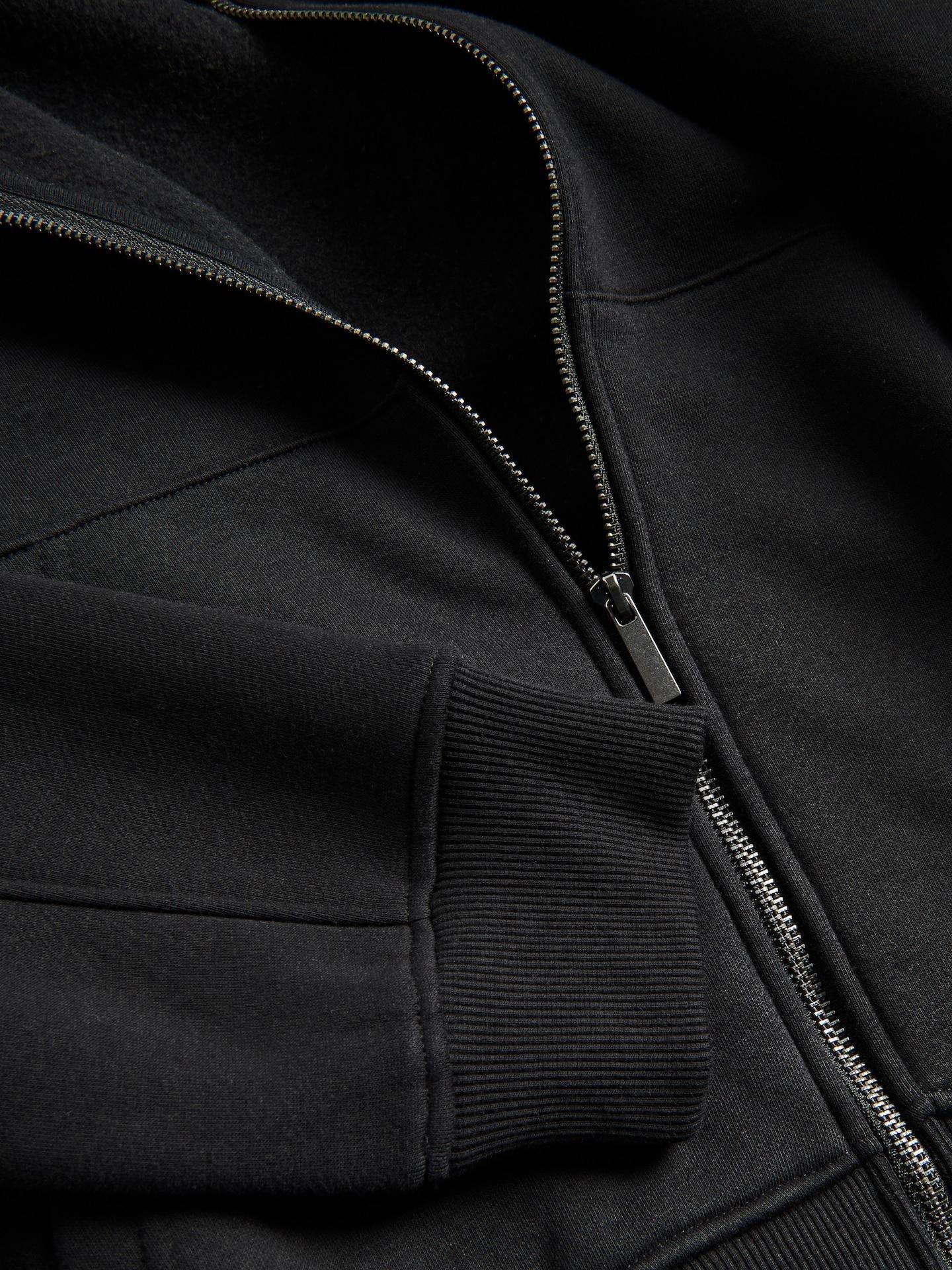 Black Plain Cotton Rich Sweatshirt, Black, large image number 2