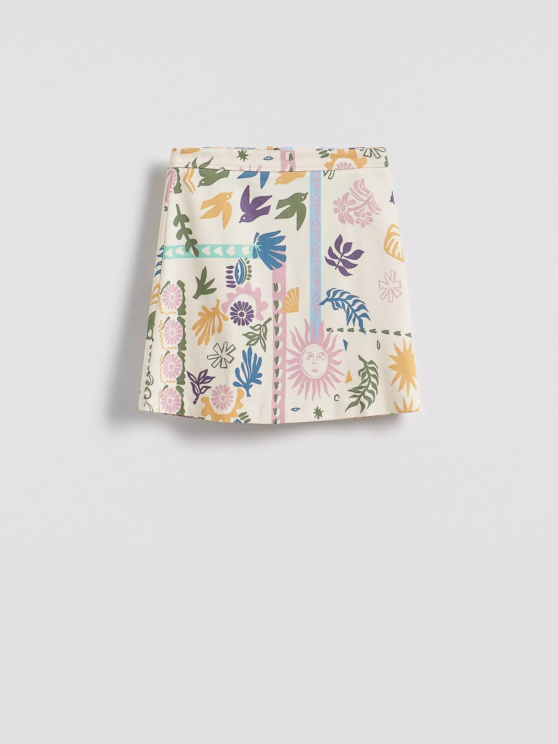 Multicolour Patterned Mini Skirt, , large image number 0