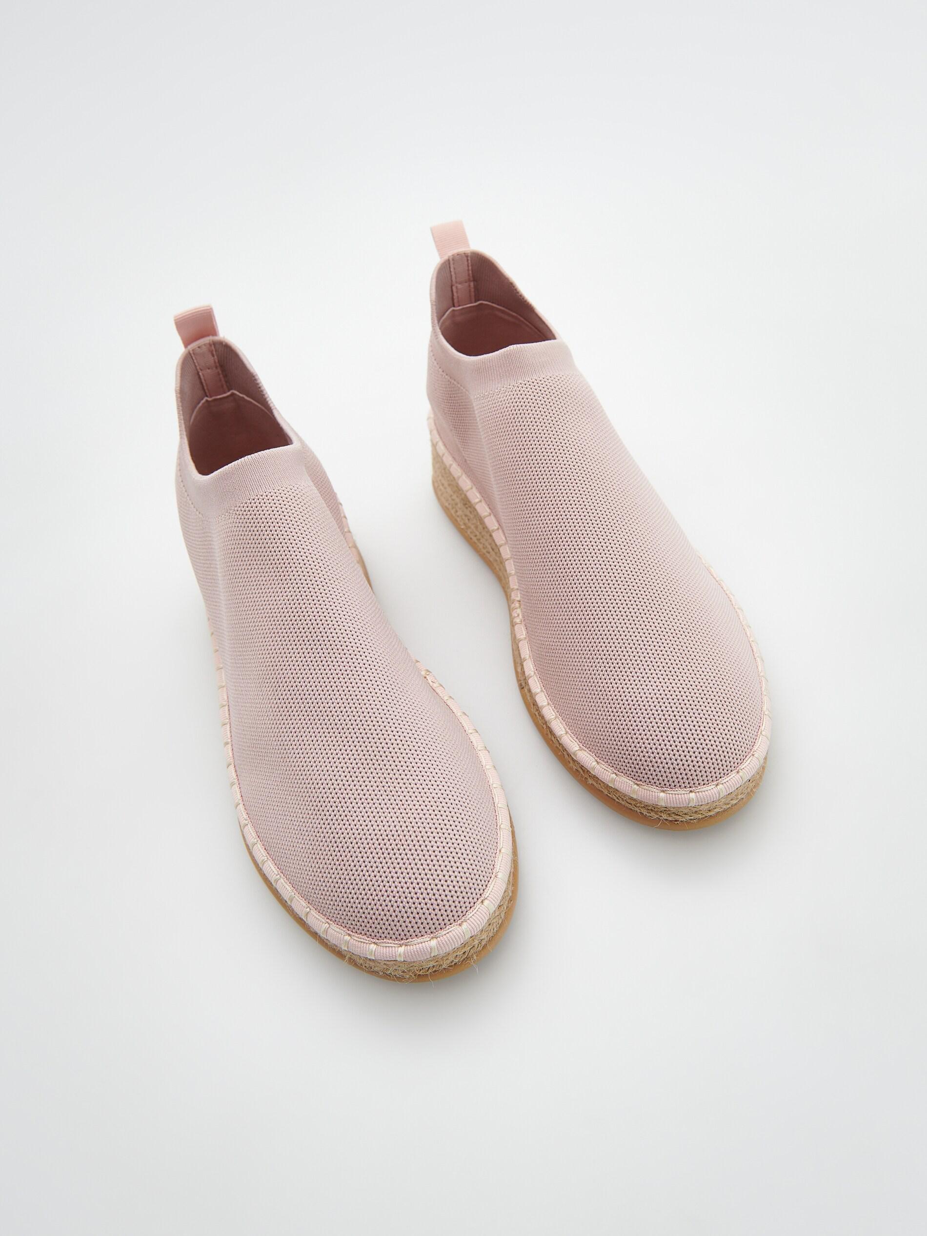 Pastel Pink Sports Style Slip-On Shoes, , large image number 1