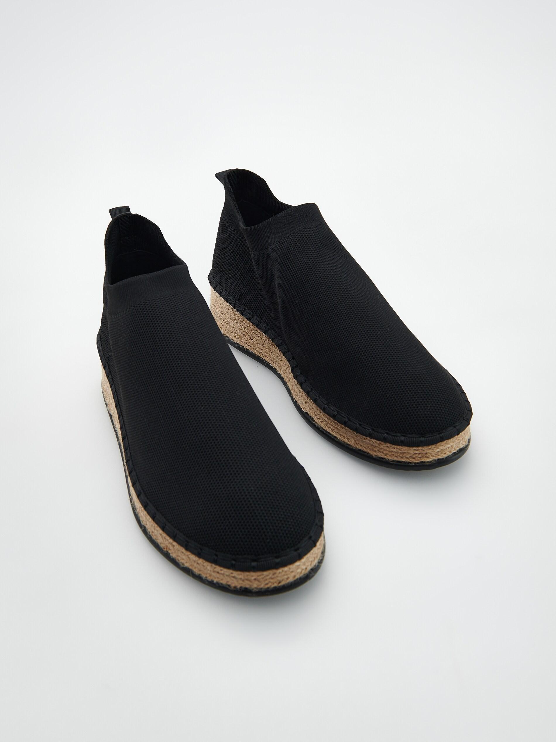 Black Athletic-Style Slip-On Shoes, , large image number 1