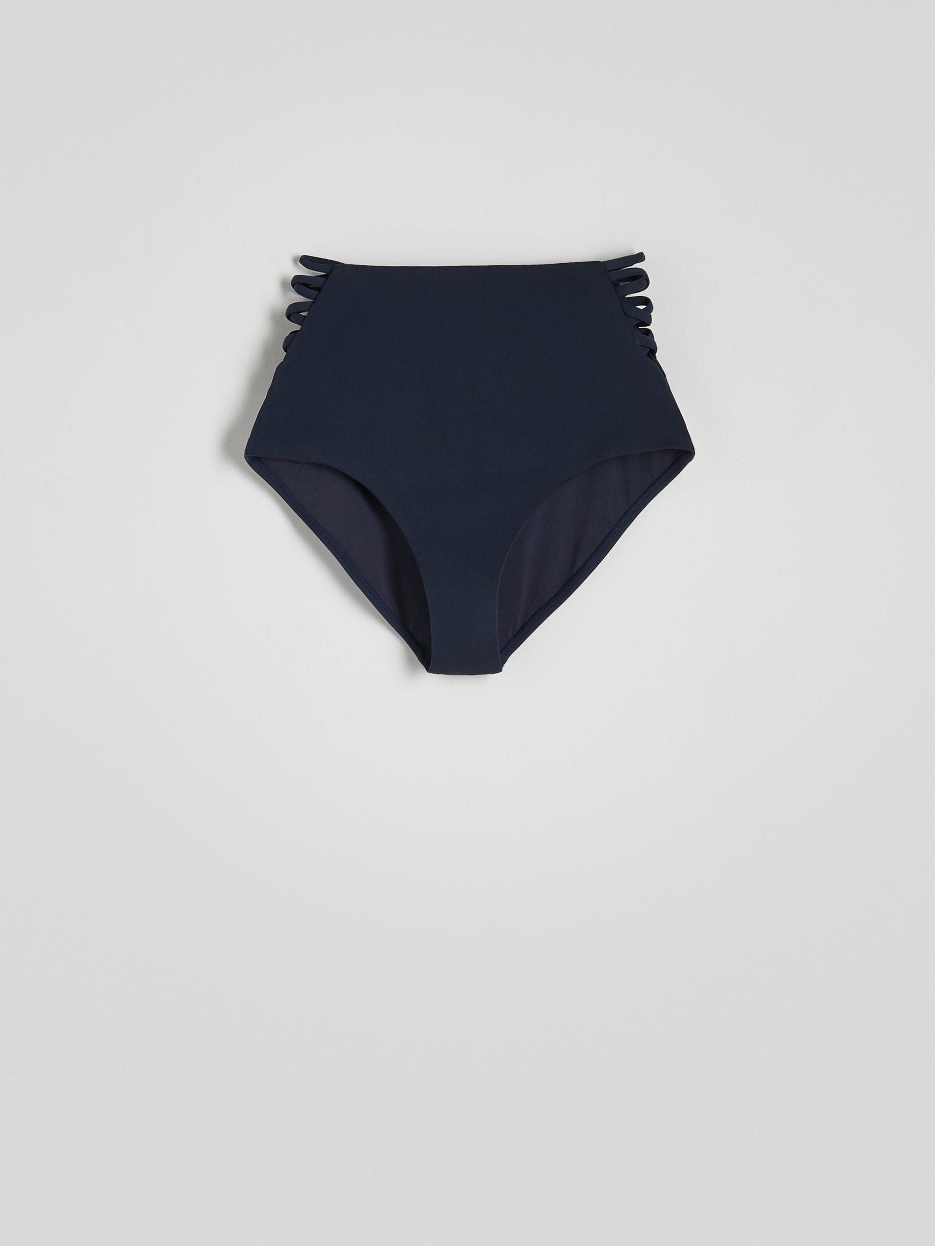 Navy Decorated High Waist Bikini Bottom, , large image number 5