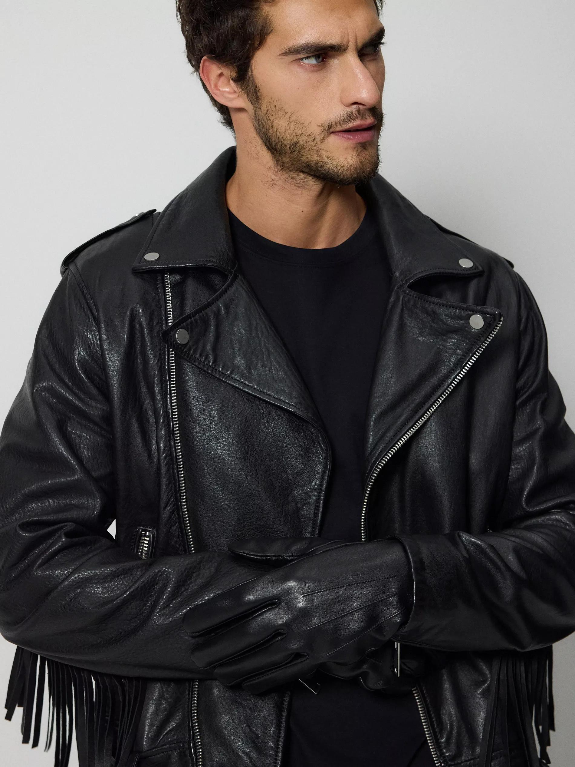 Black Leather Gloves, , large image number 2