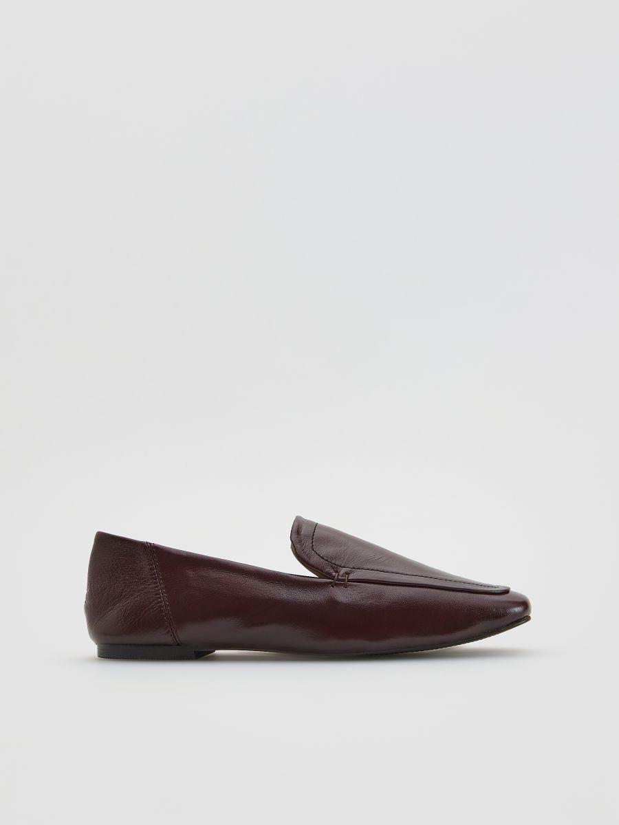 LADIES` LOAFER SHOES MAROON, Women, Burgundy, medium