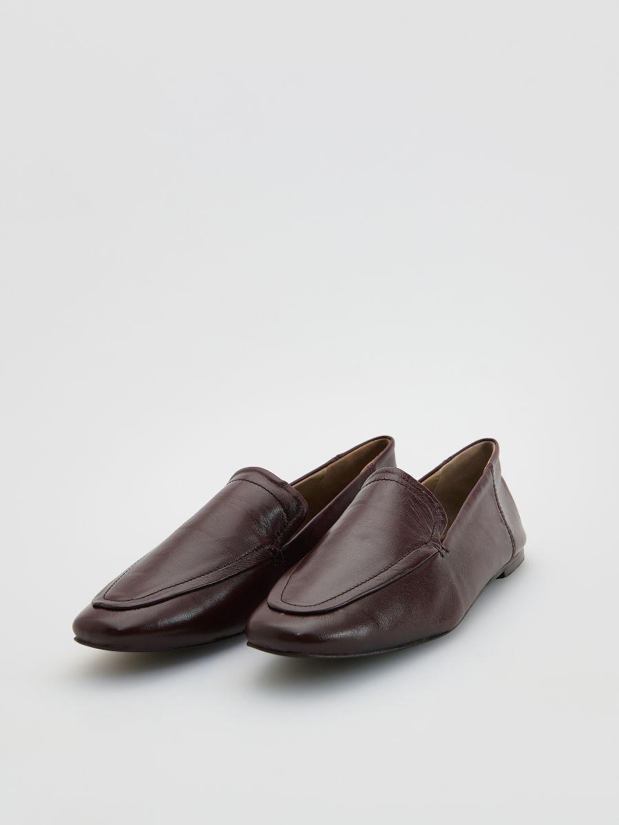 LADIES` LOAFER SHOES MAROON, Women, Burgundy, medium
