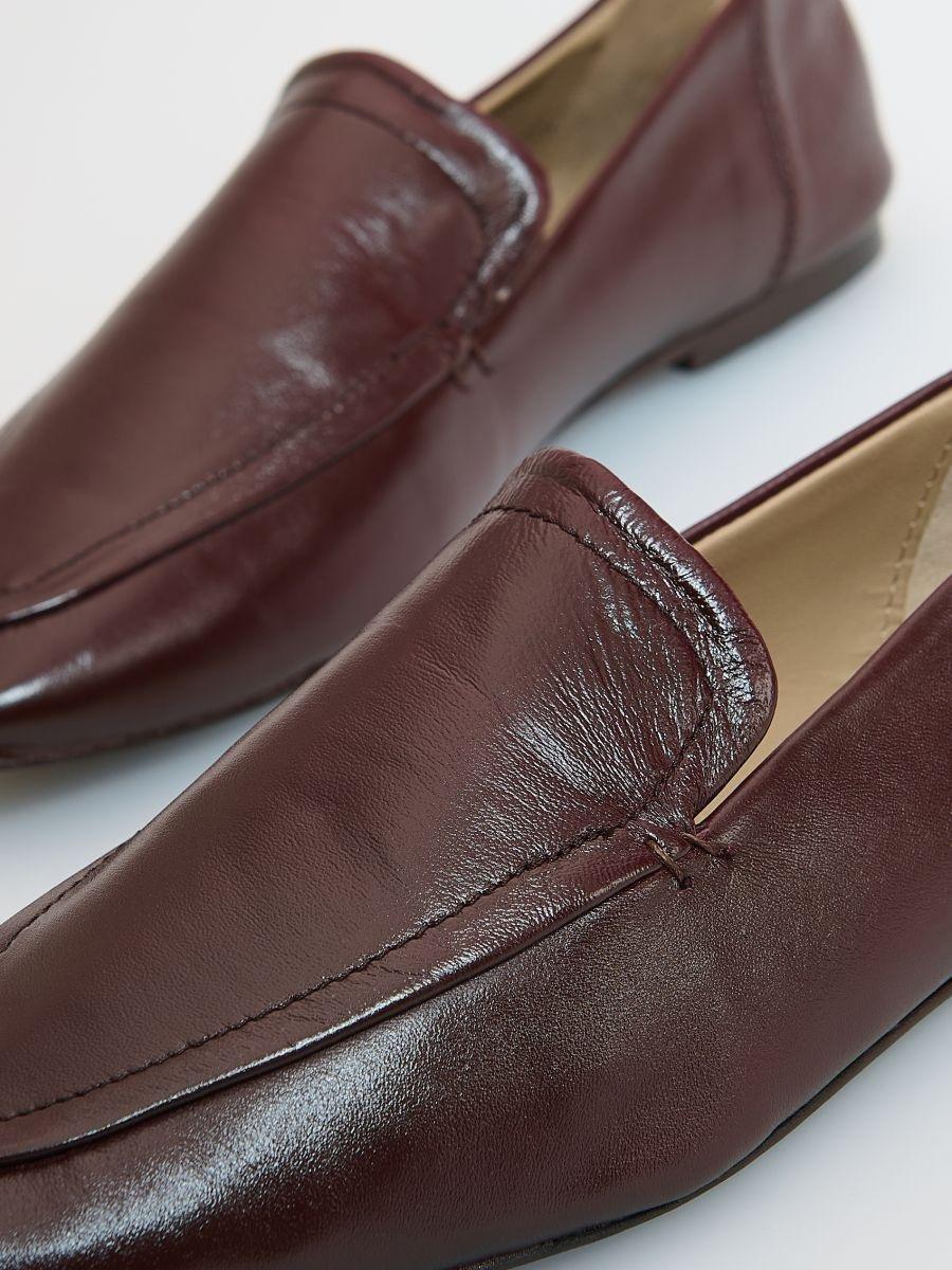 LADIES` LOAFER SHOES MAROON, Women, Burgundy, medium