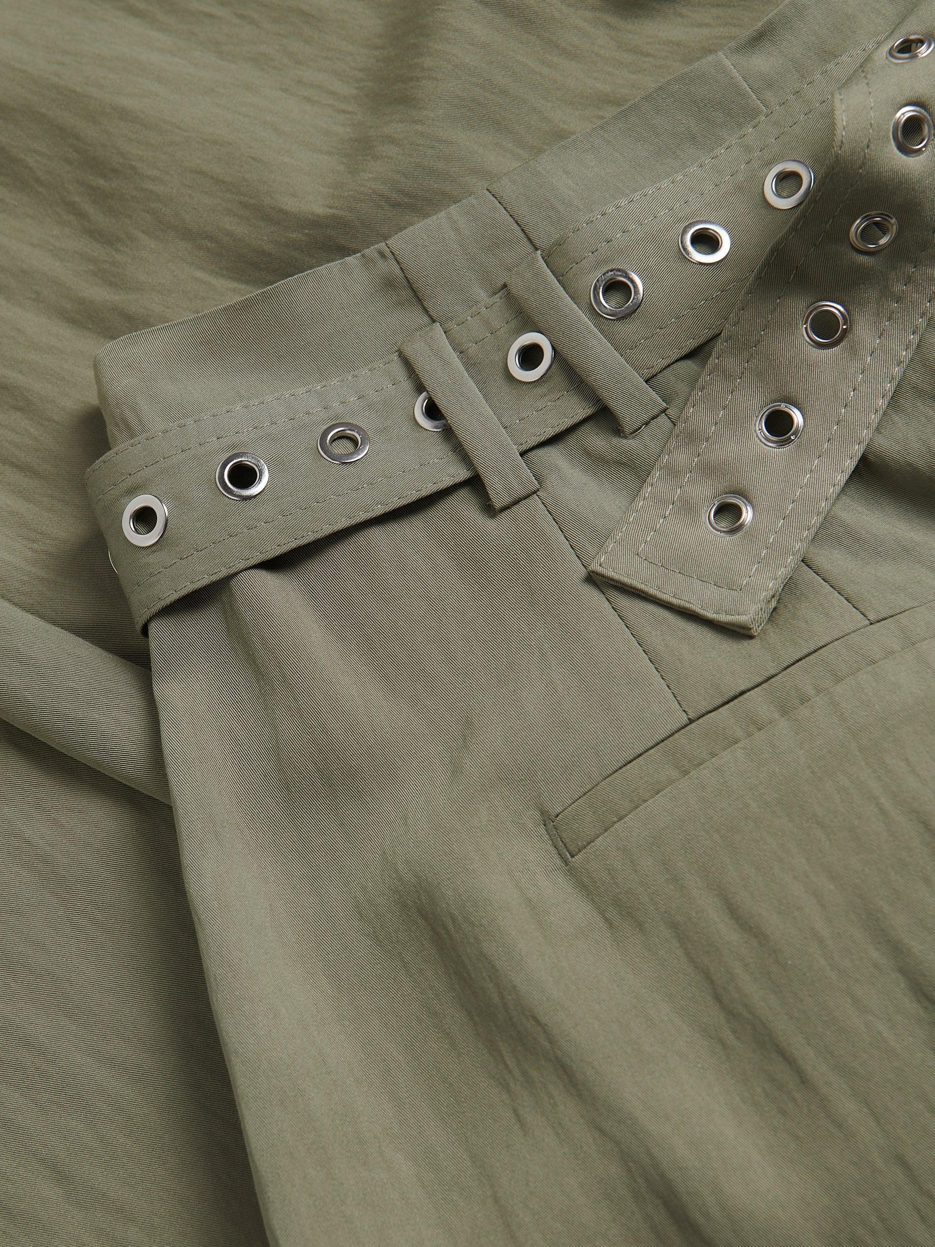 Green Loose Trousers With Belt, , large image number 5