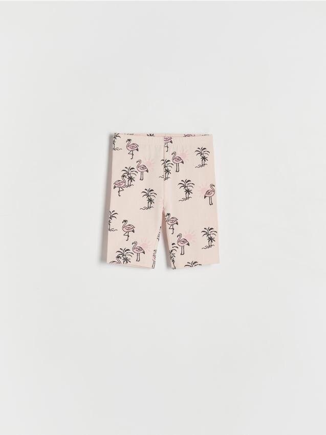 Pink Printed Biker Shorts, Kids Girls, , large image number 0