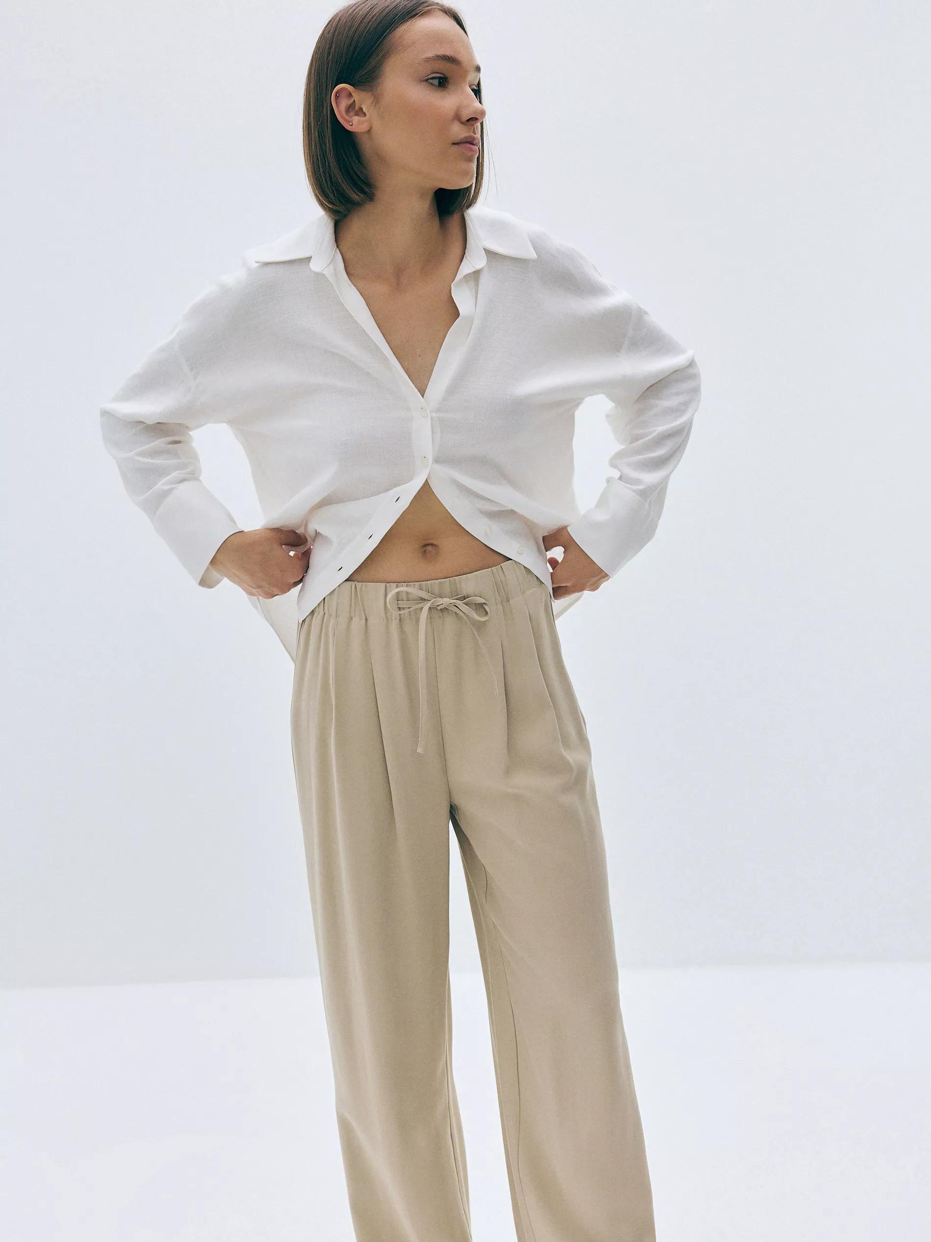 Beige Long Legs trousers, , large image number 1