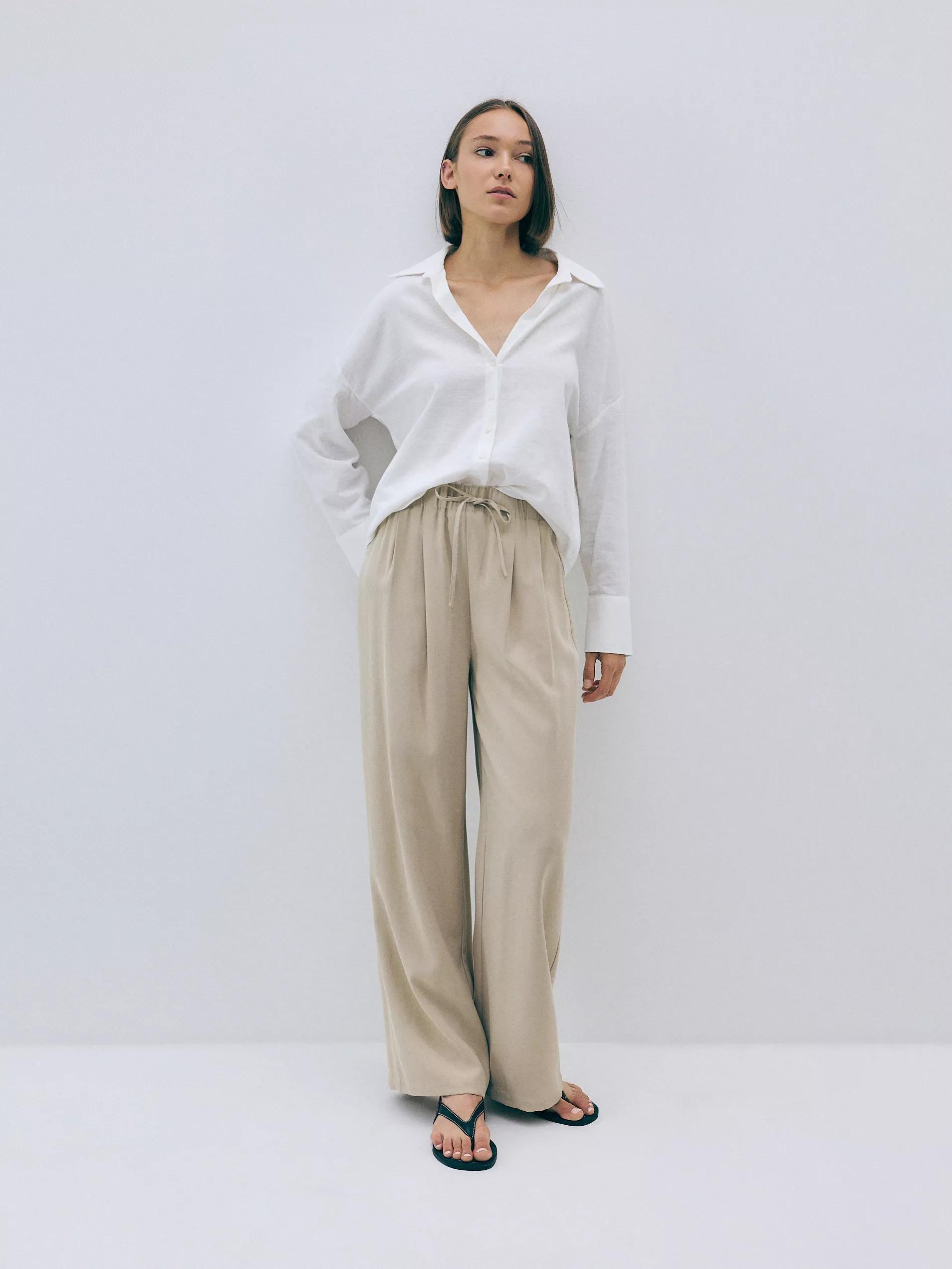 Beige Long Legs trousers, , large image number 2