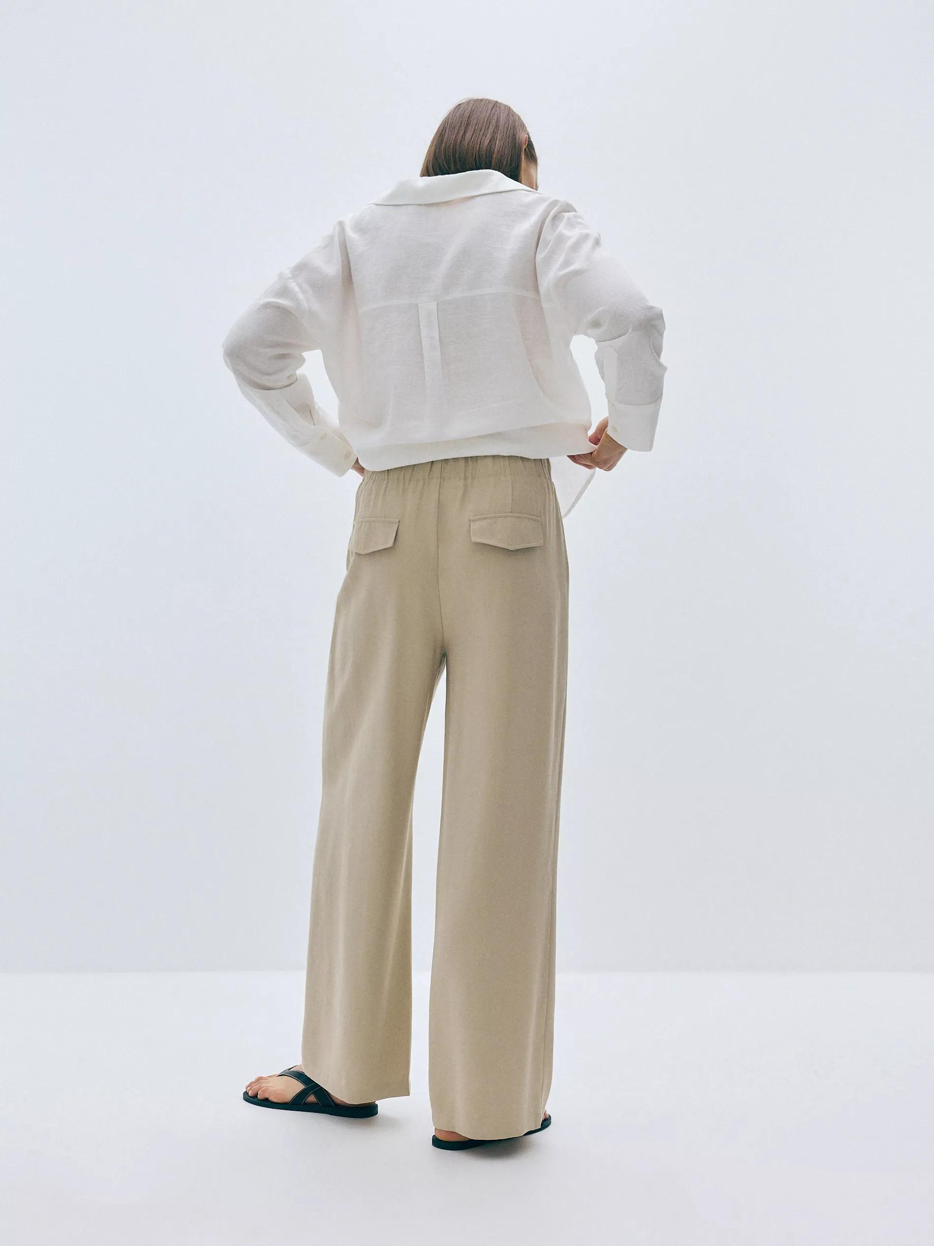 Beige Long Legs trousers, , large image number 3