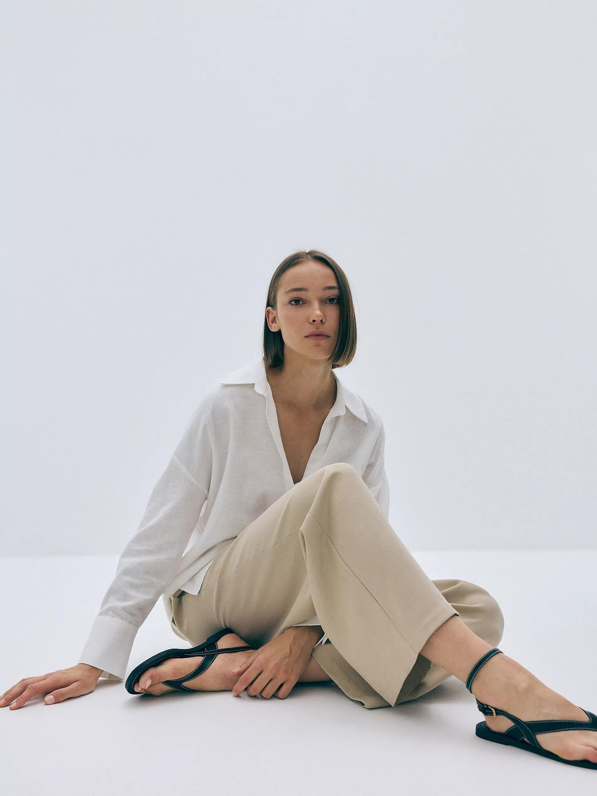 Beige Long Legs trousers, , large image number 4