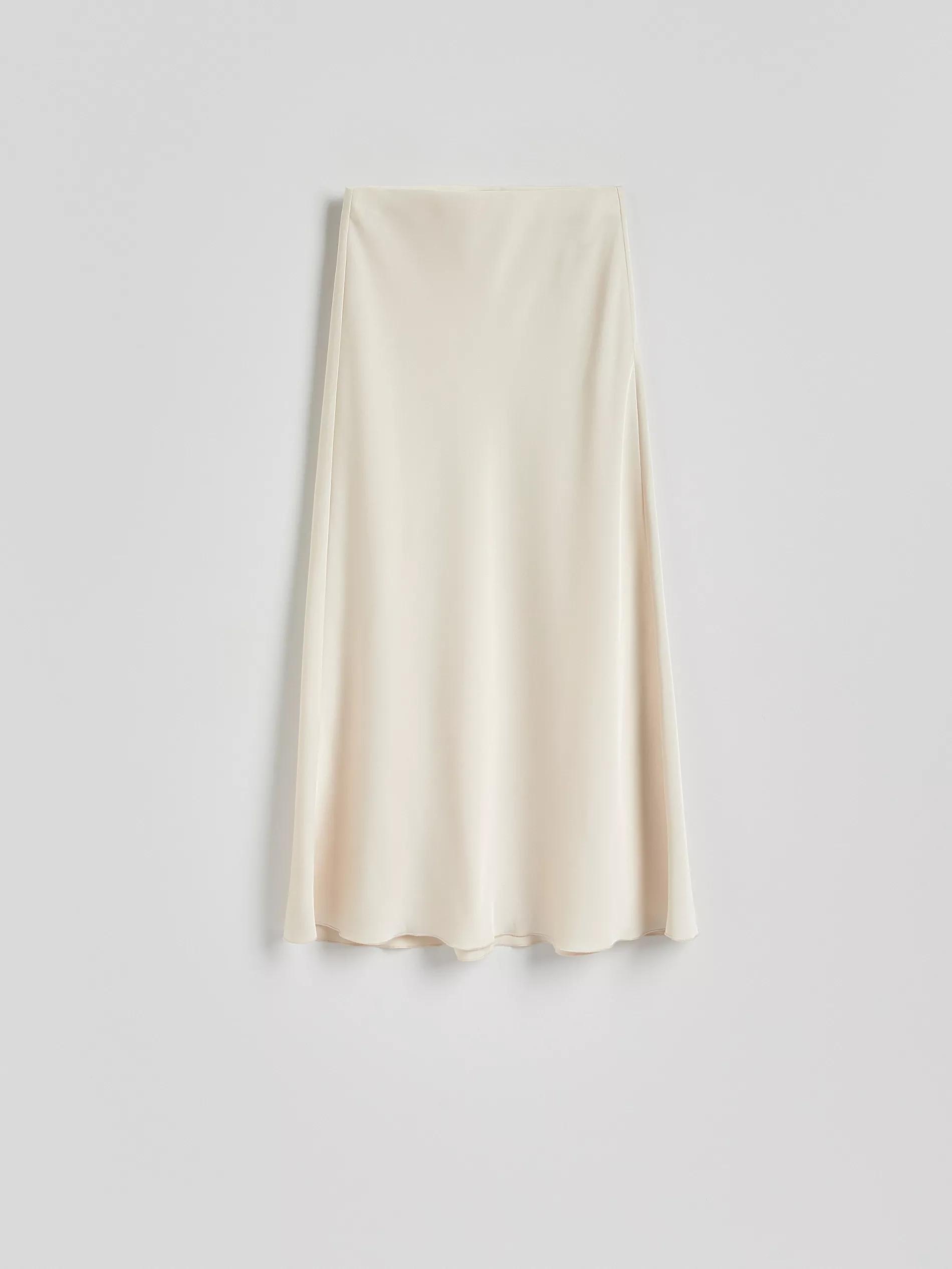 White Satin Maxi Skirt, , large image number 1