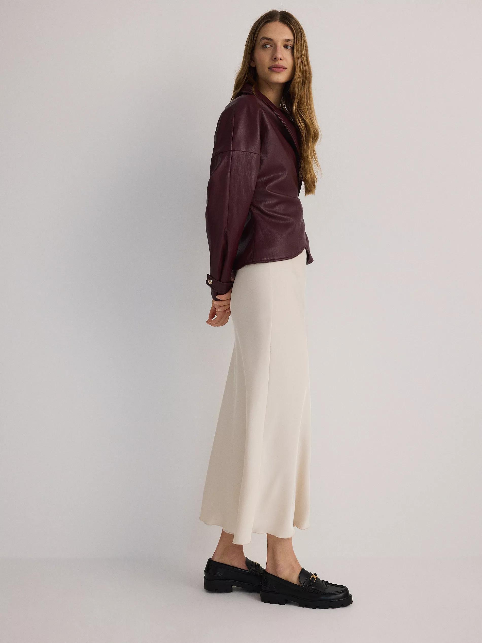 White Satin Maxi Skirt, , large image number 3