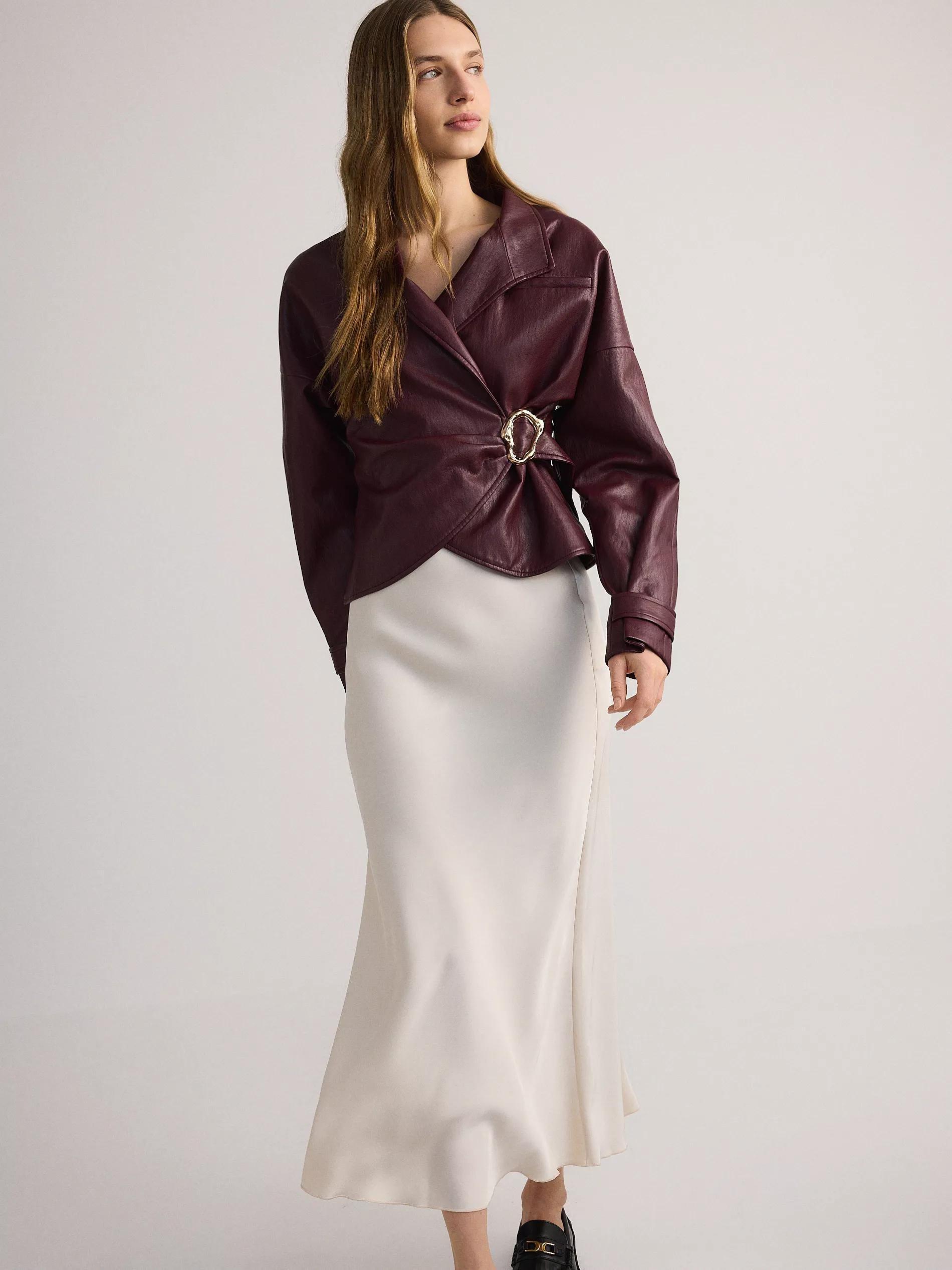 White Satin Maxi Skirt, , large image number 4