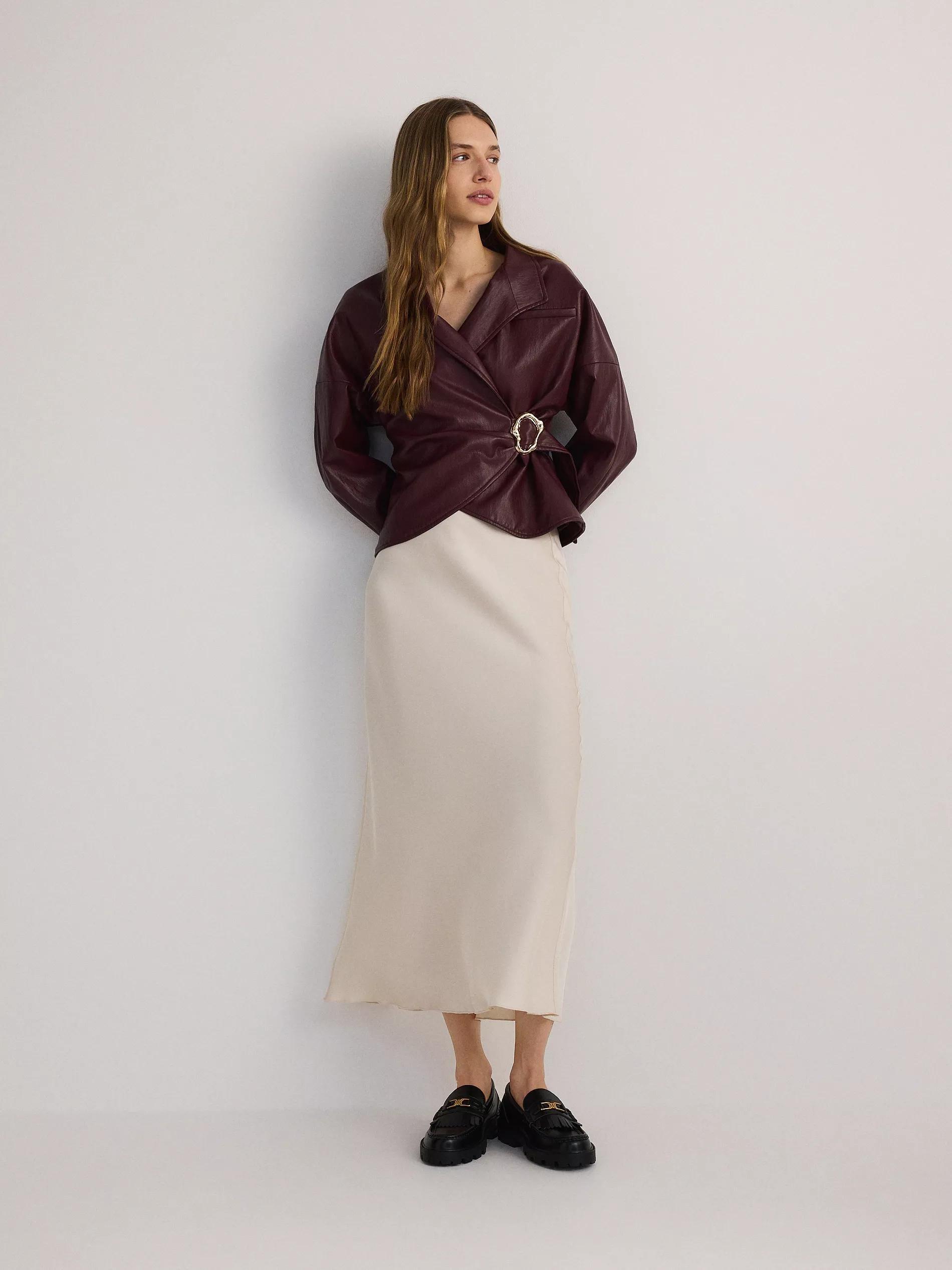 White Satin Maxi Skirt, , large image number 5