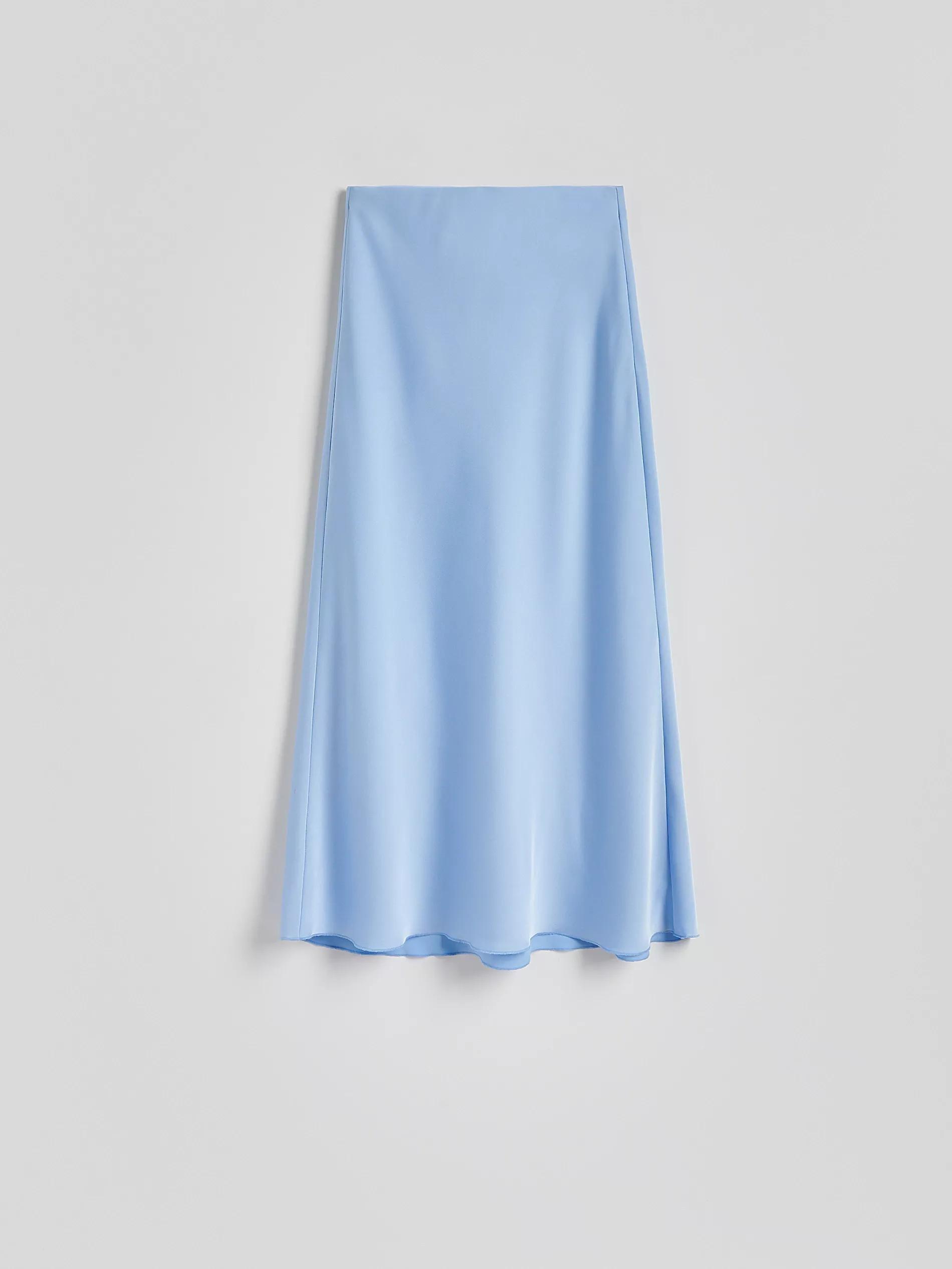Blue Satin Maxi Skirt, , large image number 5