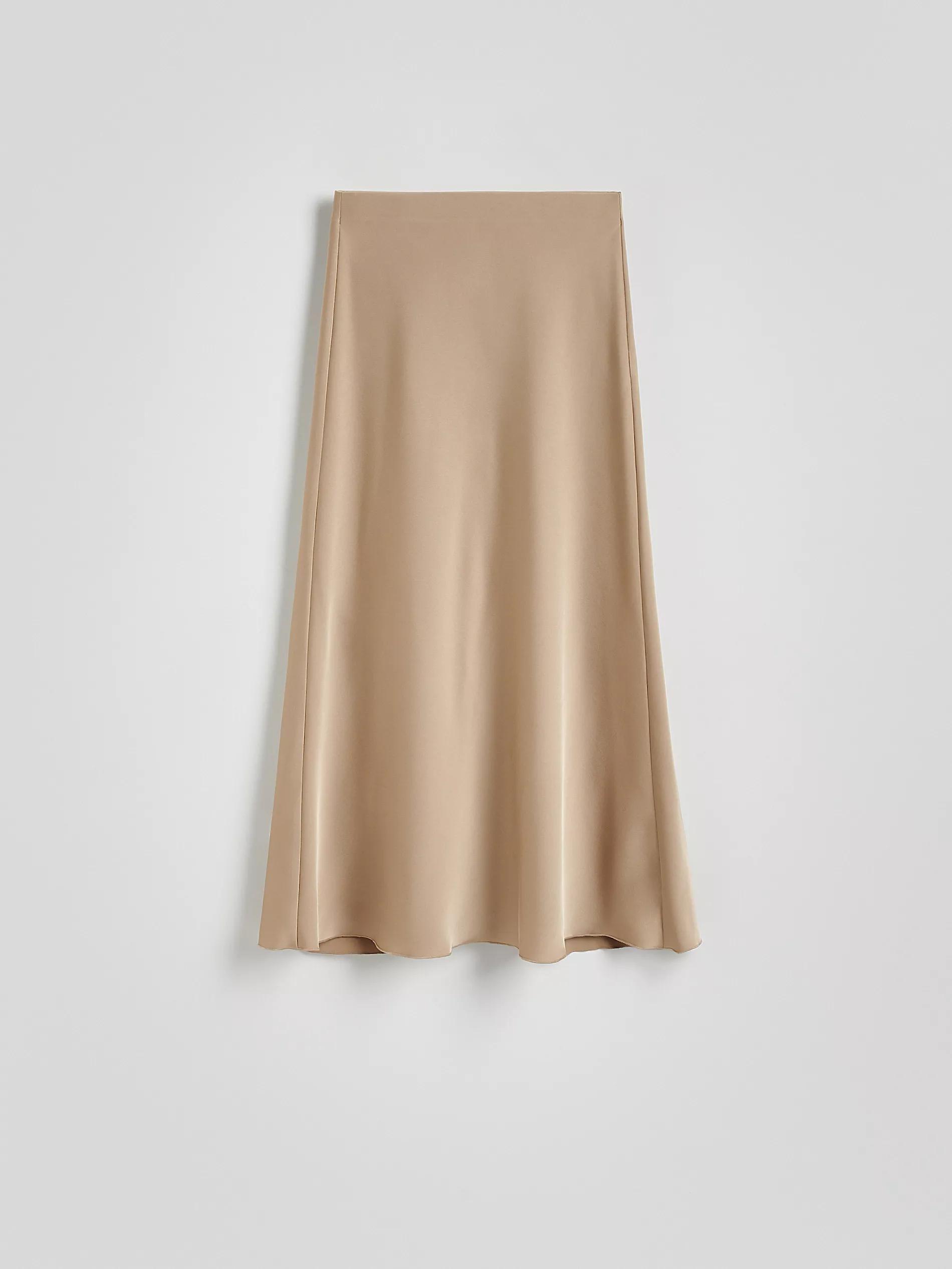 Beige Satin Maxi Skirt, , large image number 1