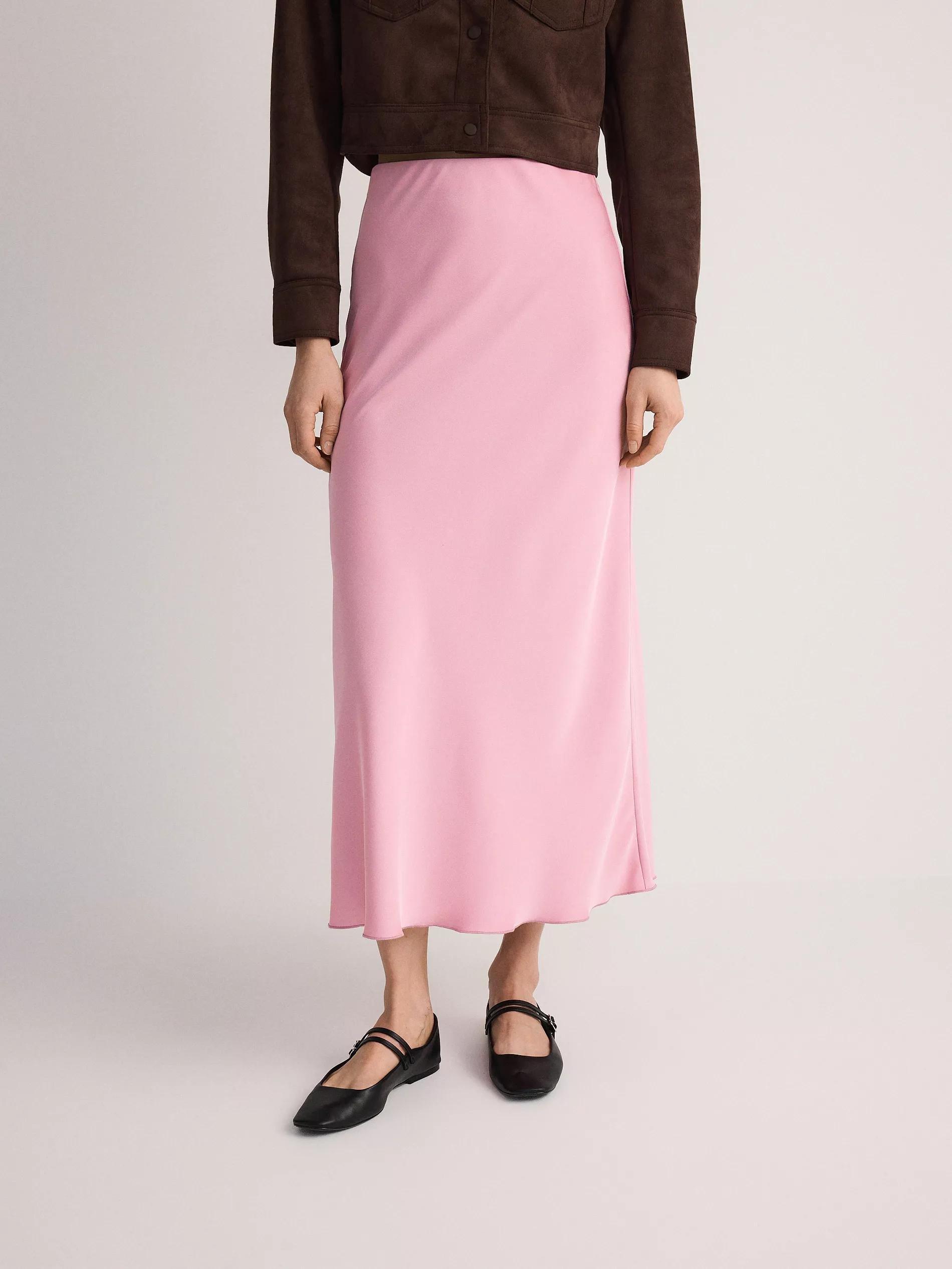 Pink Satin Maxi Skirt, , large image number 2