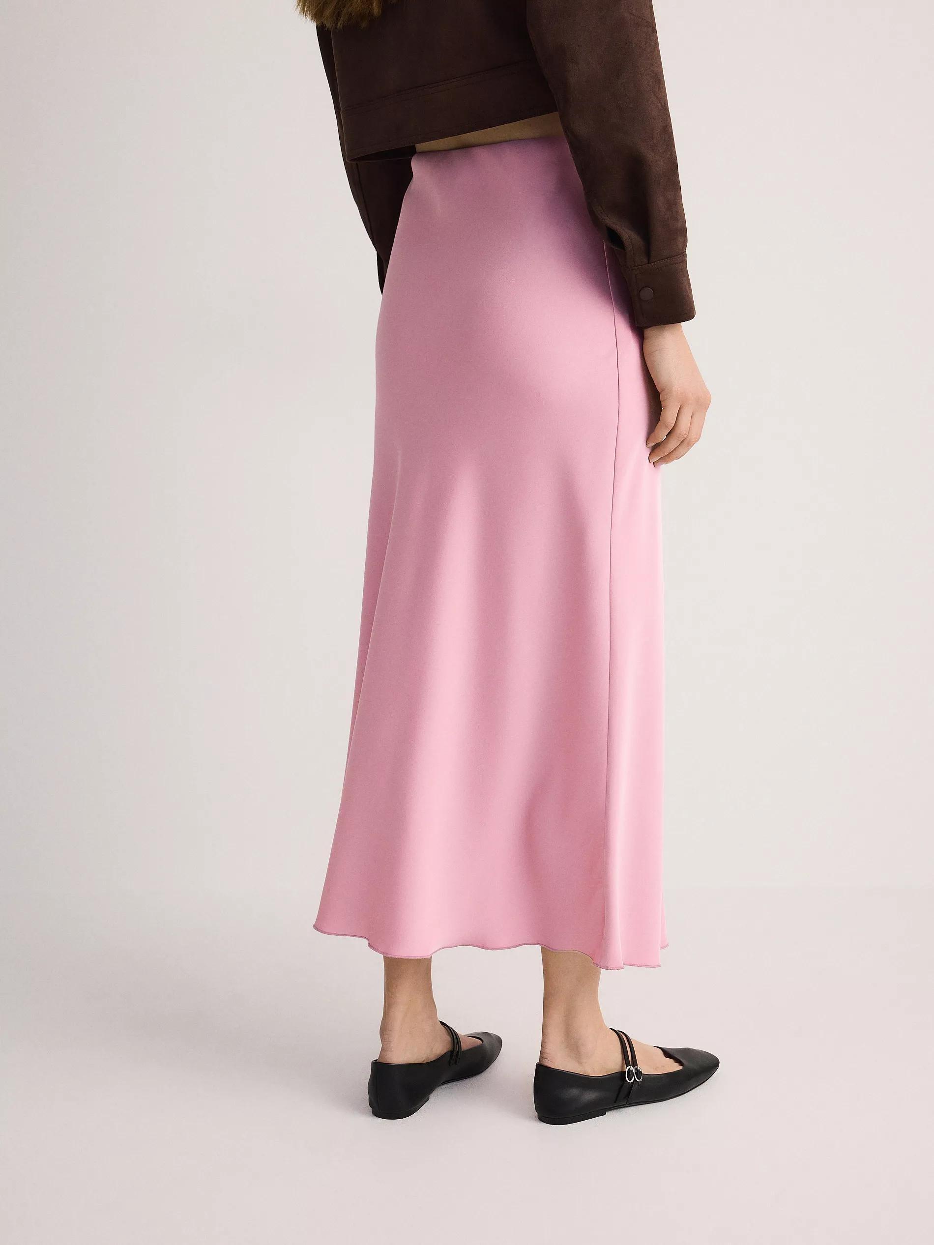 Pink Satin Maxi Skirt, , large image number 4