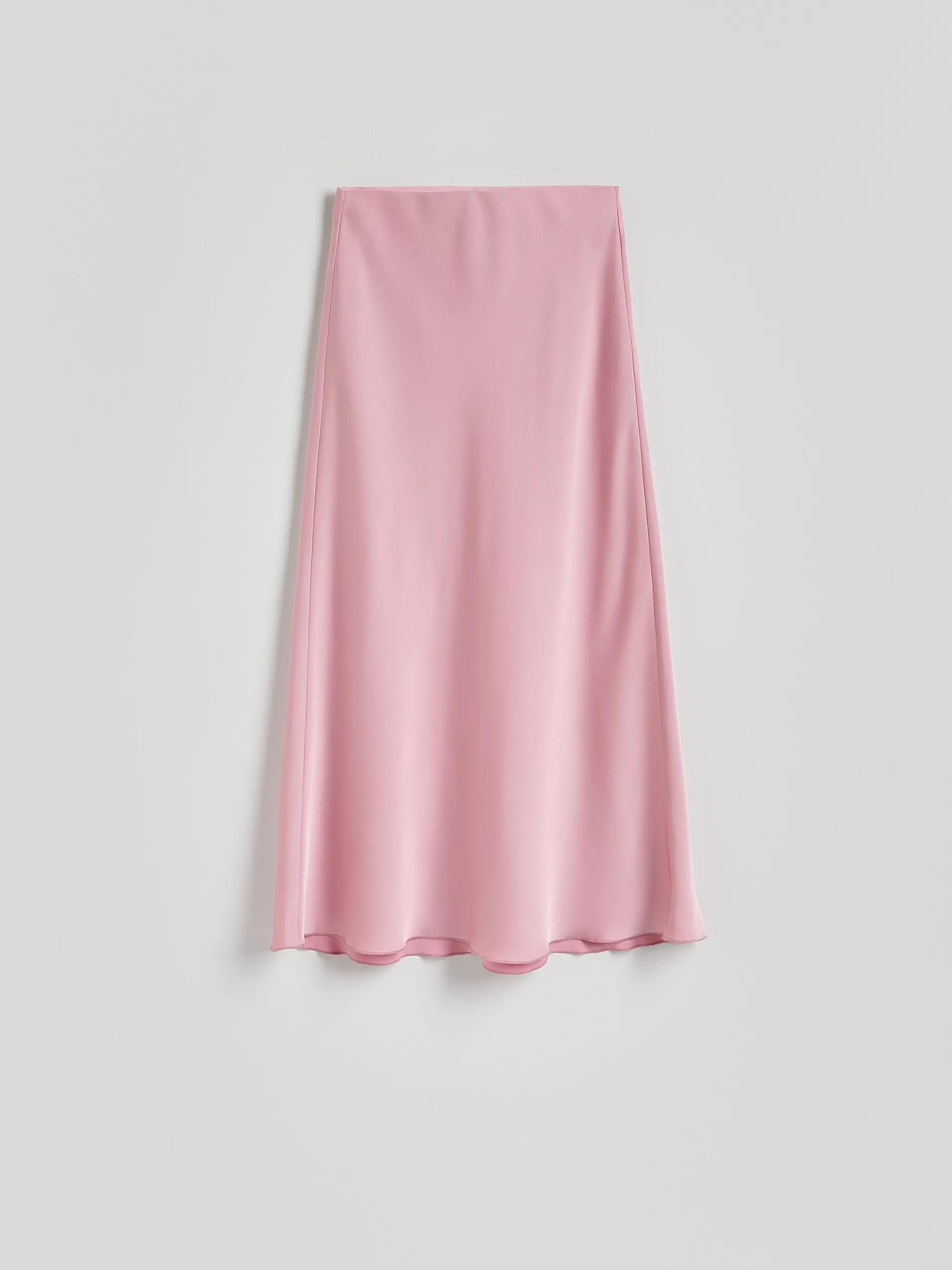 Pink Satin Maxi Skirt, , large image number 5