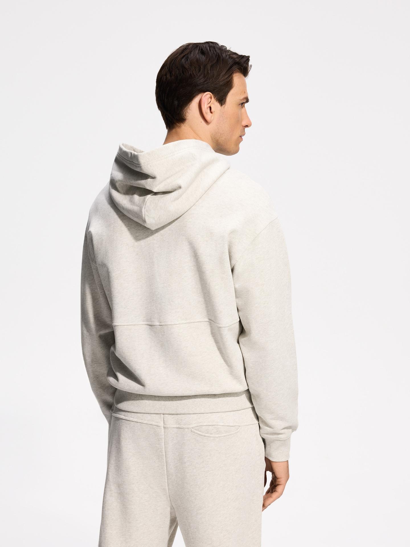 Grey Cotton Hoodie, Light grey, large image number 3