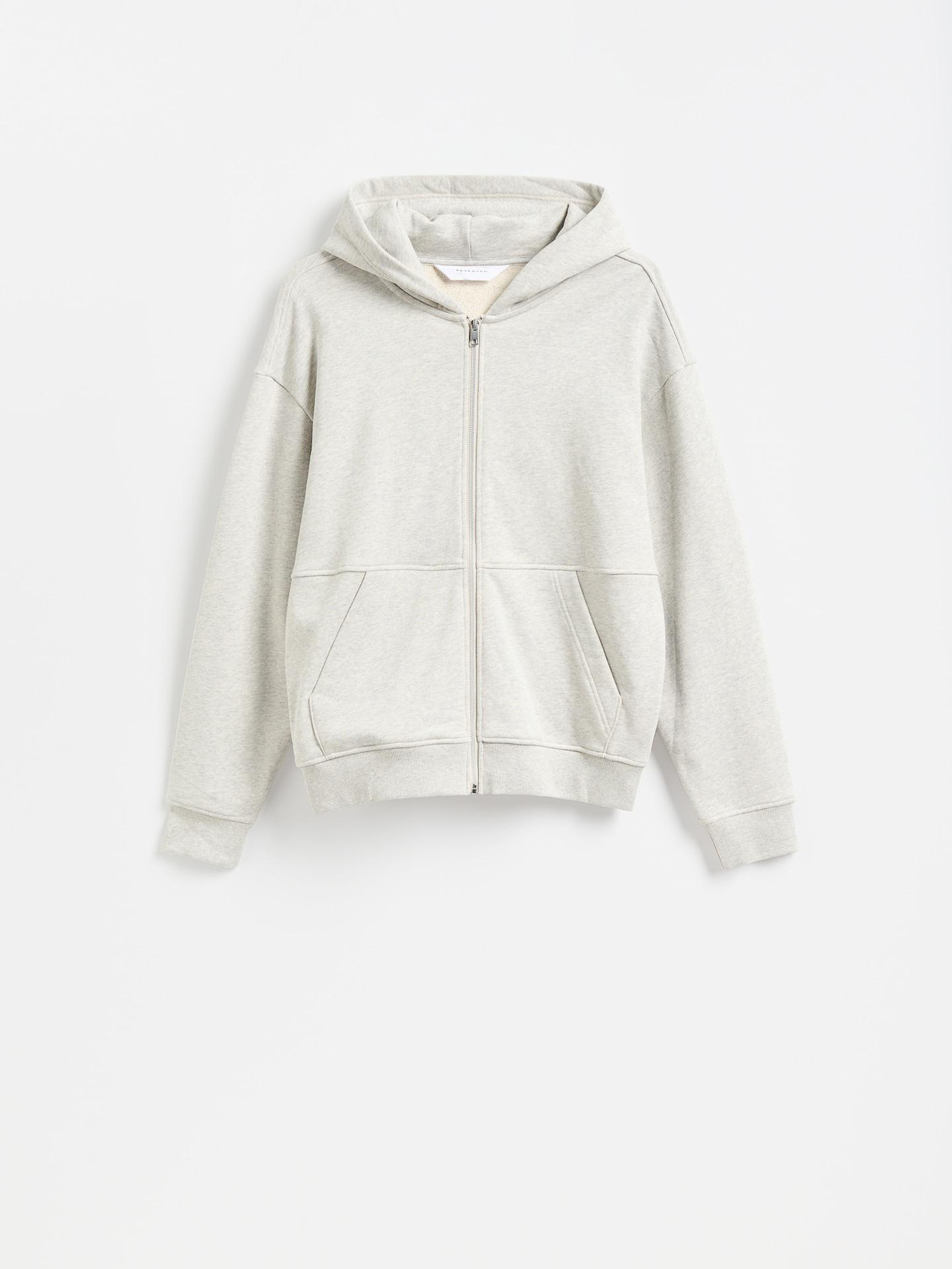 Grey Cotton Hoodie, Light grey, large image number 4