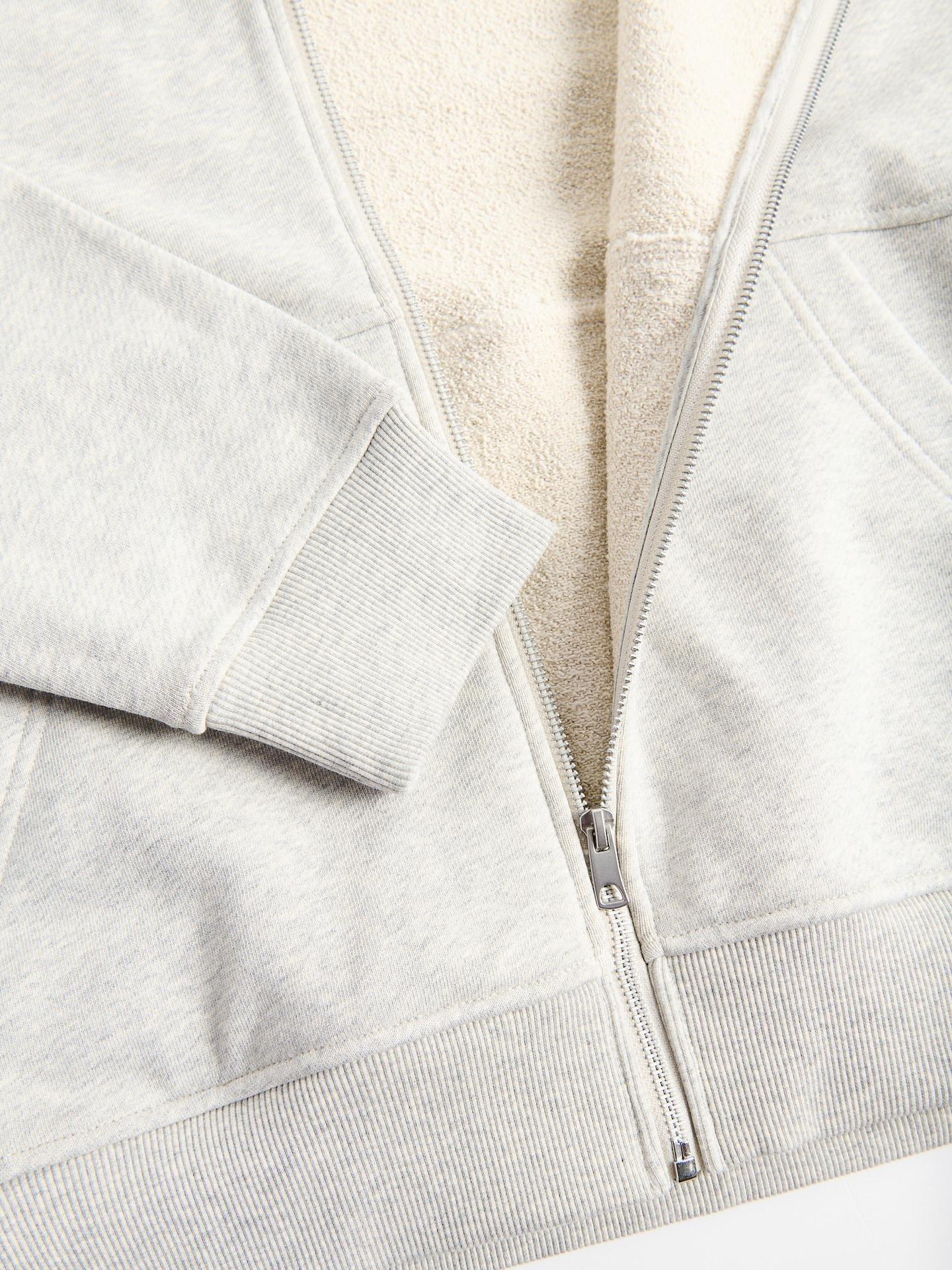 Grey Cotton Hoodie, Light grey, large image number 5