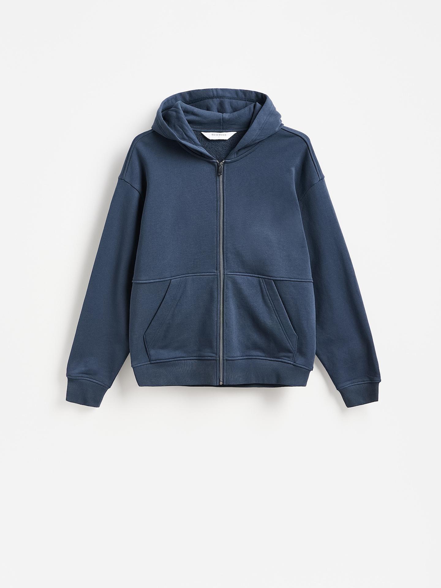 Blue Cotton Hoodie, Navy, medium