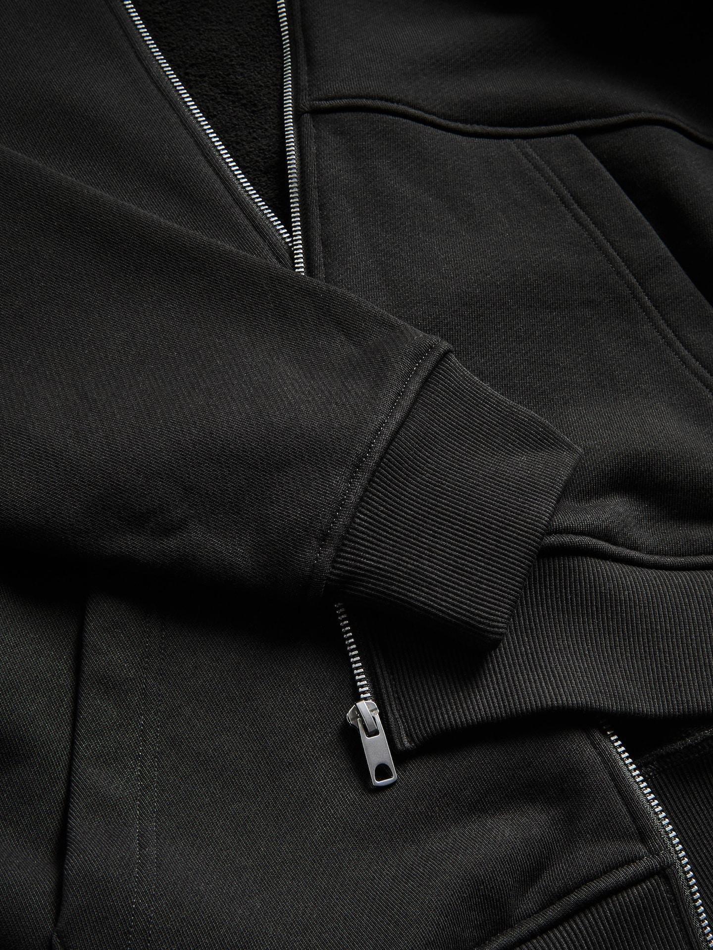 Black Cotton Hoodie, Black, medium