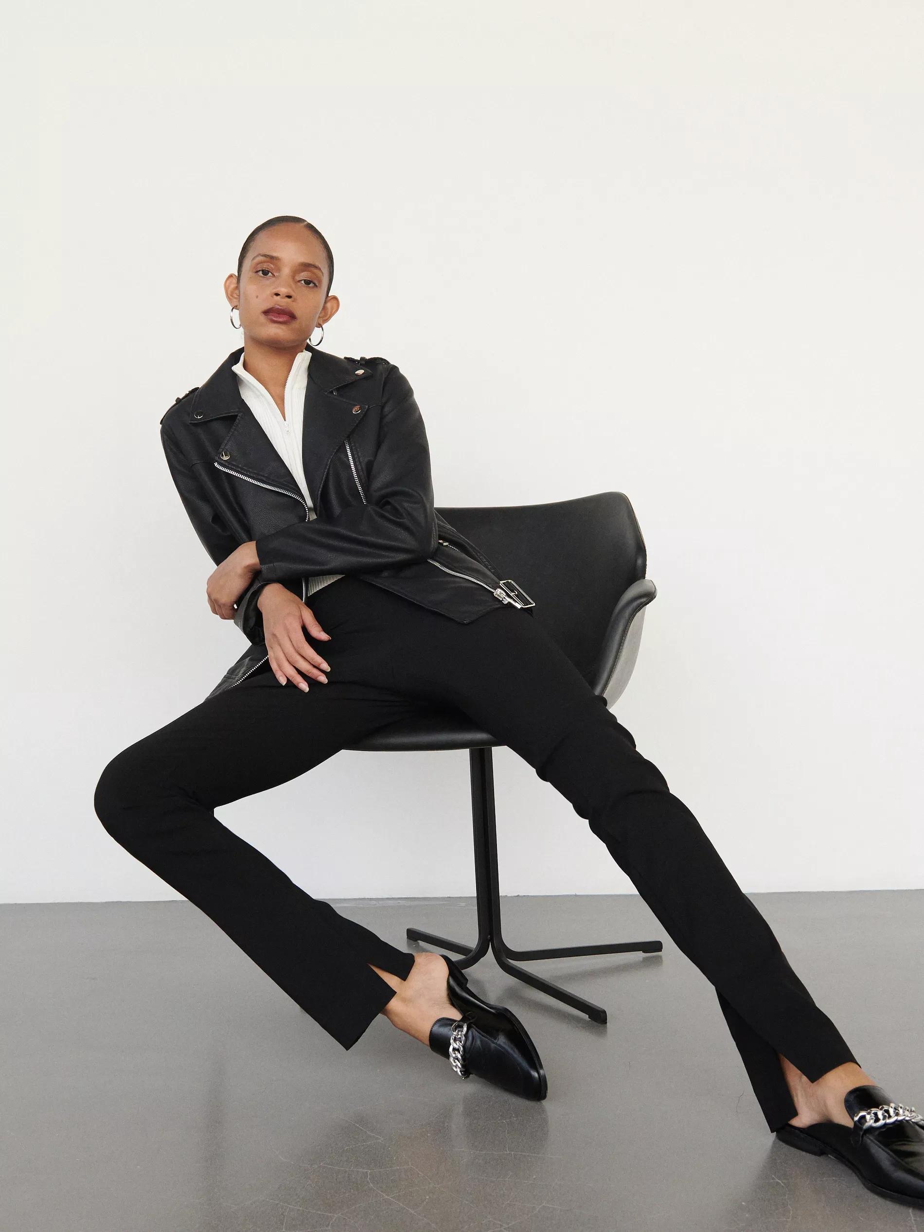 Black Biker Jacket, Women, , large image number 0