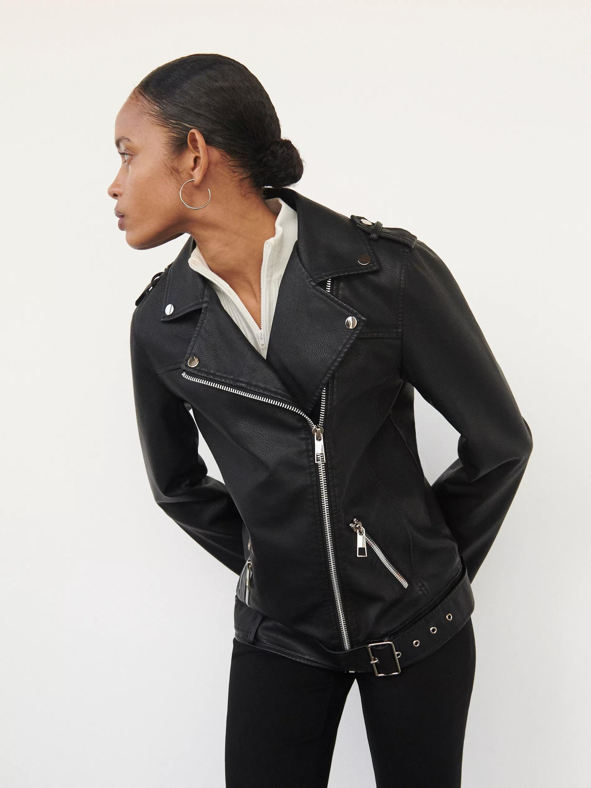 Black Biker Jacket, Women, , large image number 2