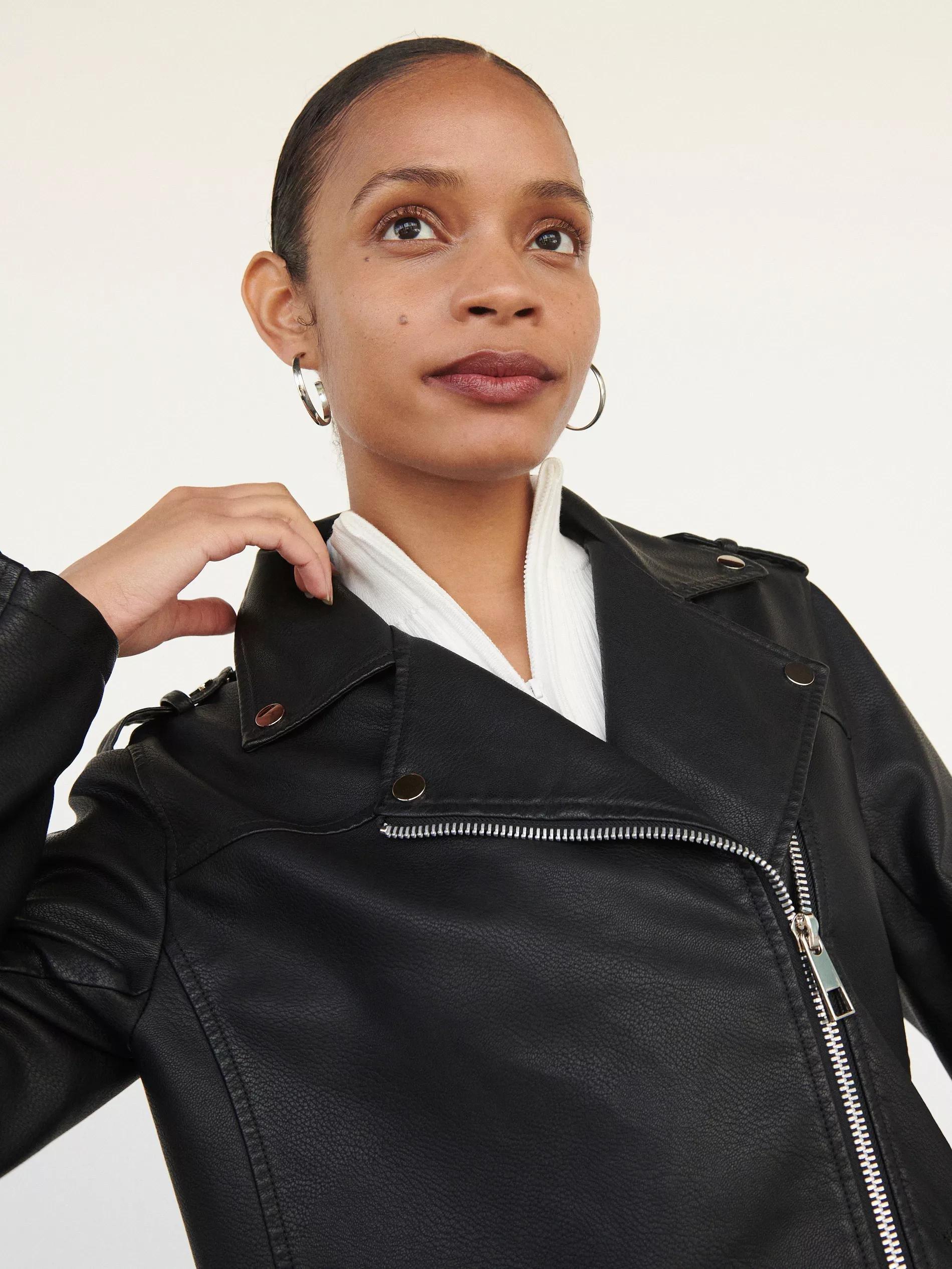 Black Biker Jacket, Women, , large image number 4