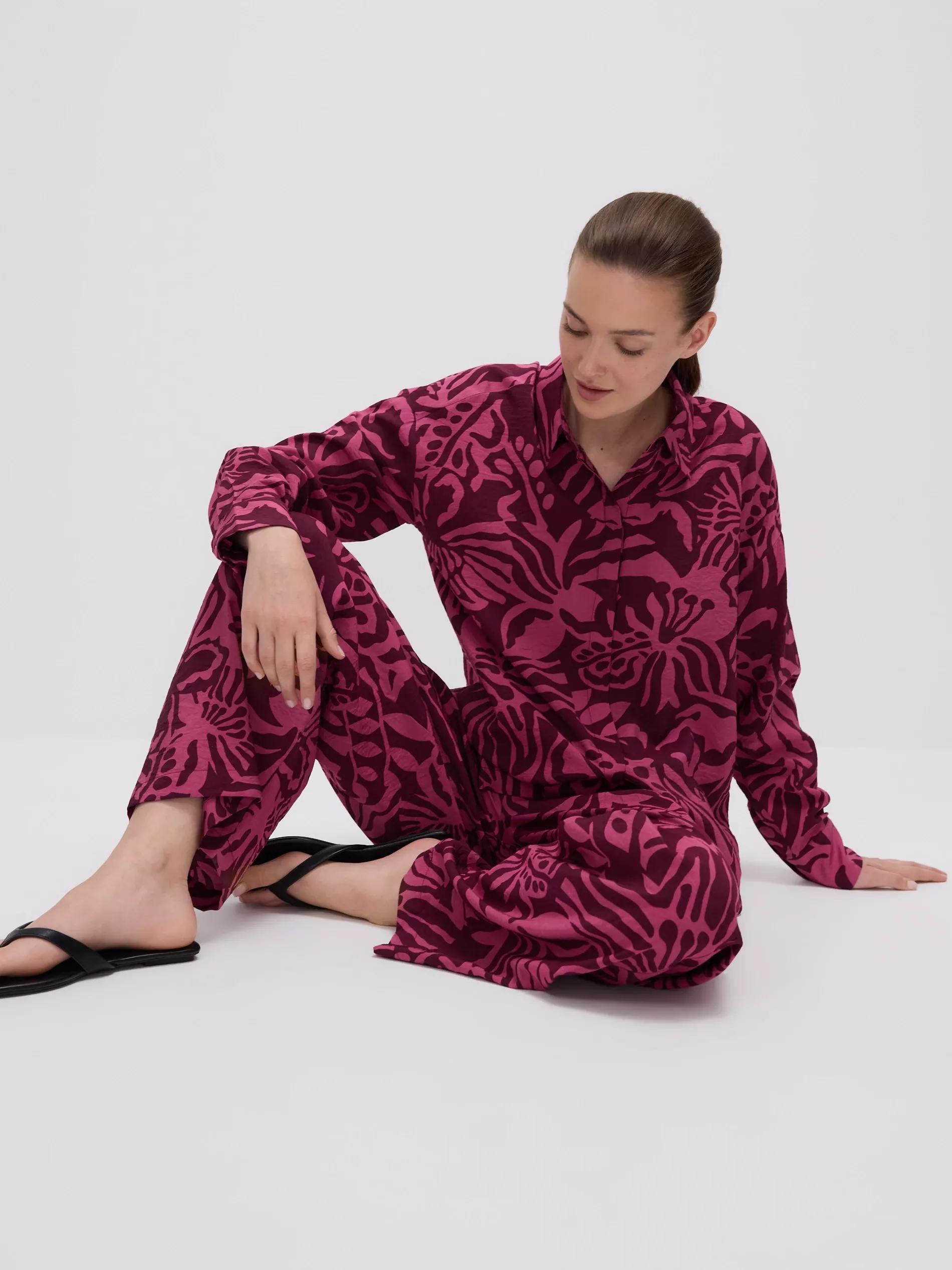 PURPLE Patterned trousers, Purple, large image number 1
