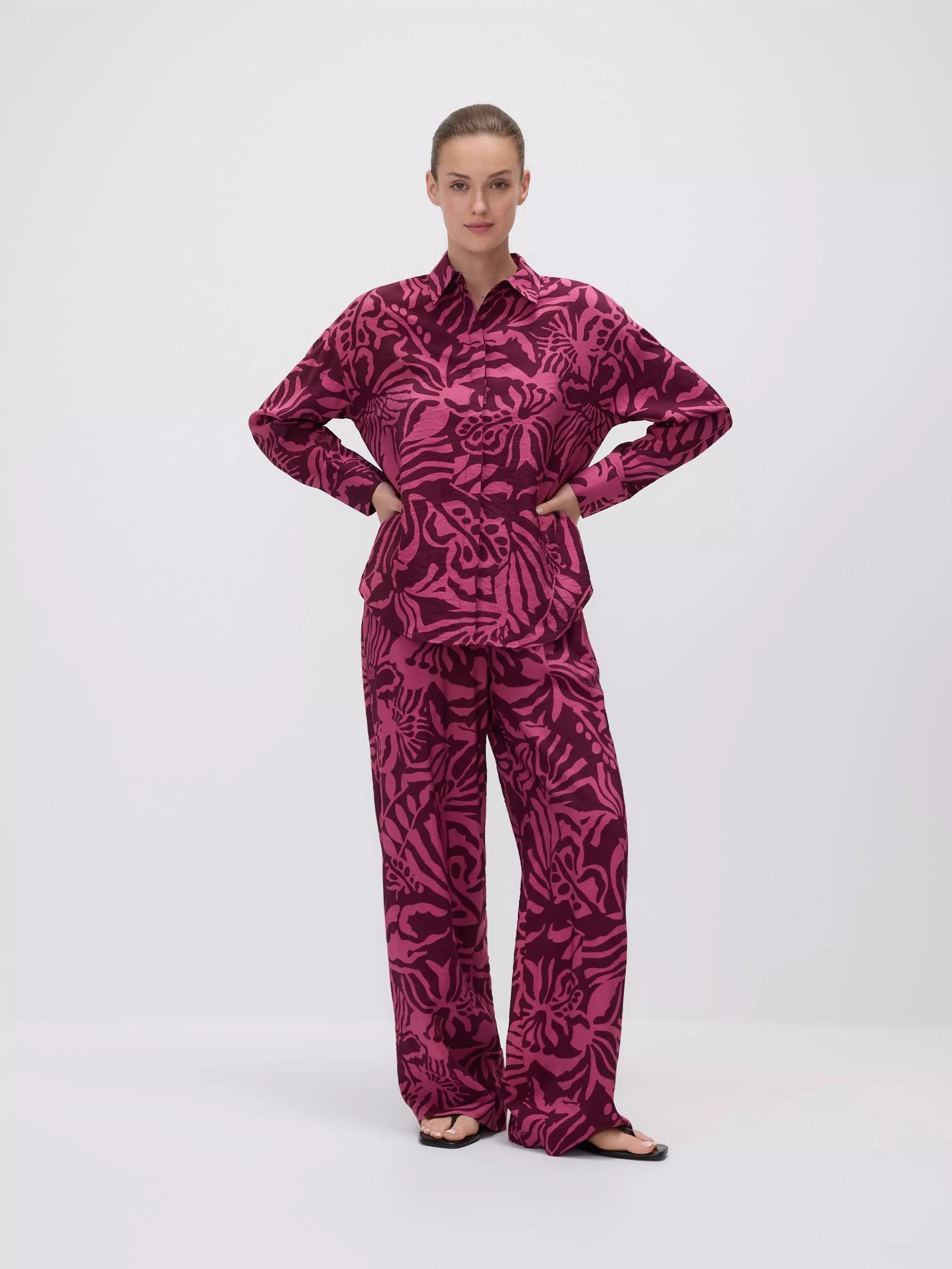 PURPLE Patterned trousers, Purple, medium